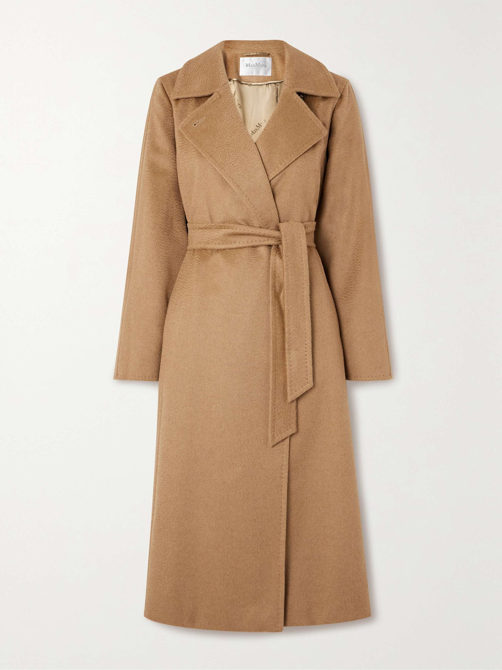 Manuela Icon belted camel hair coat view