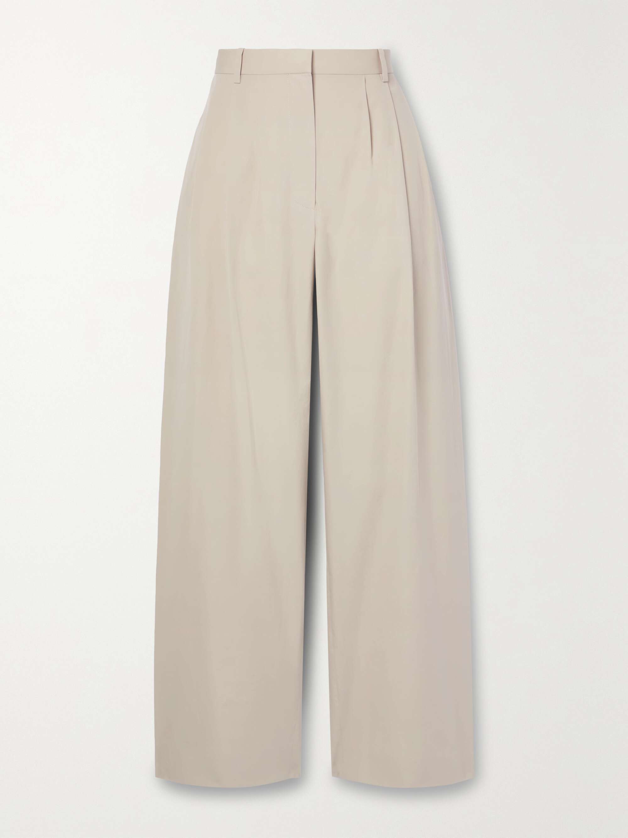 Bufus pleated cotton-poplin straight-leg pants view
