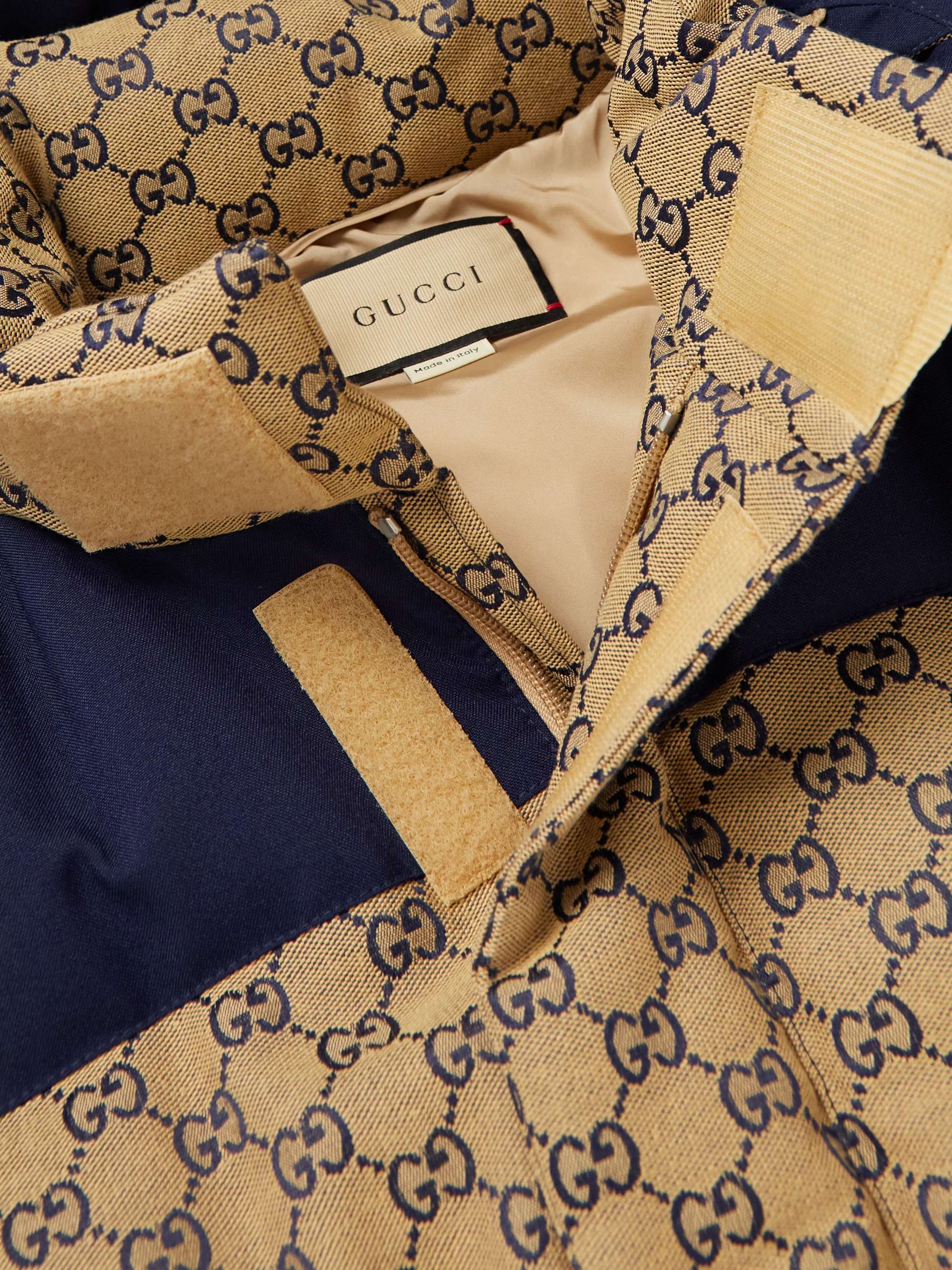 Logo-Jacquard Cotton-Blend Canvas Hooded Down Jacket view