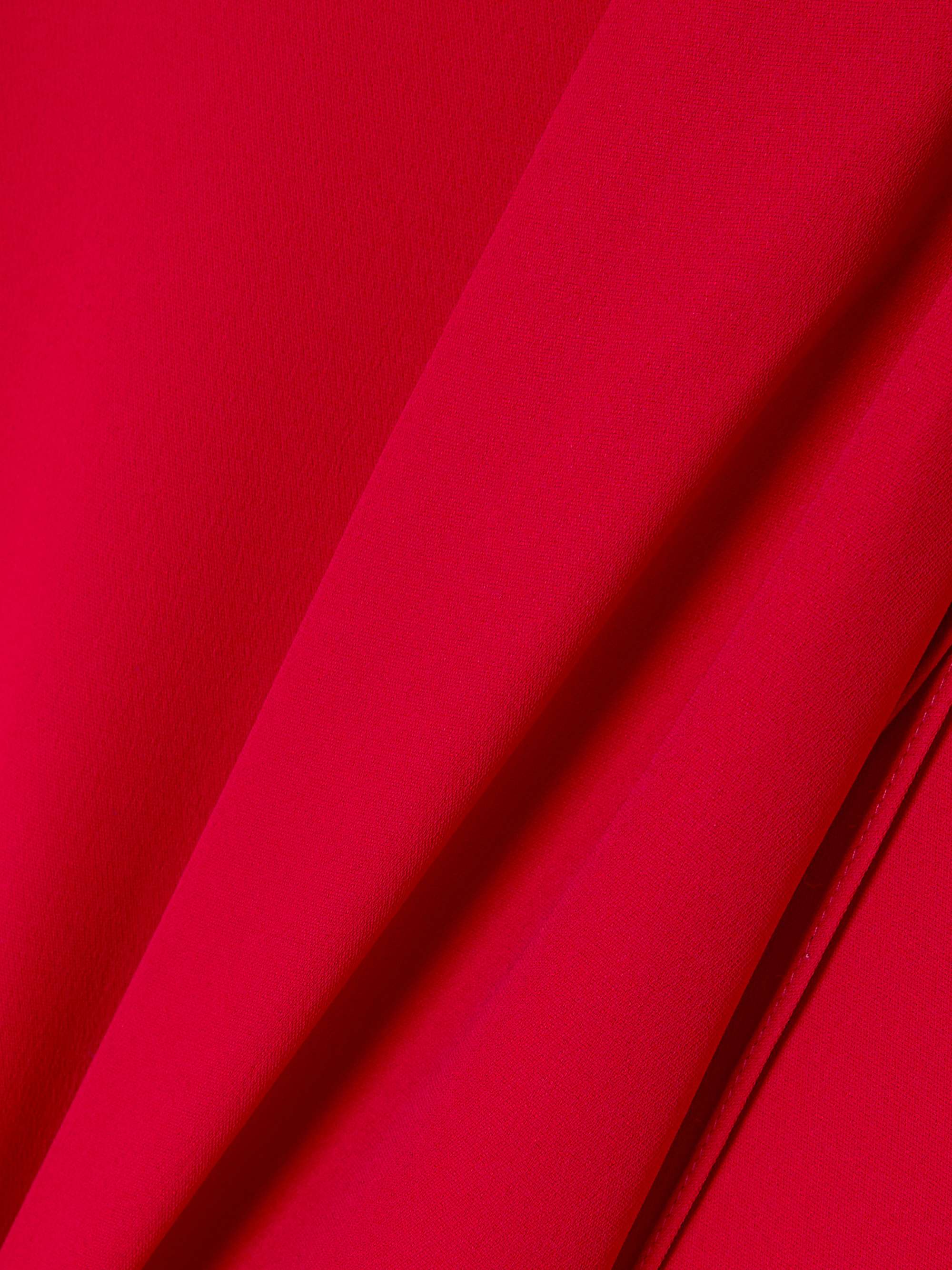 Tie-neck feather-trimmed silk-crepe gown view
