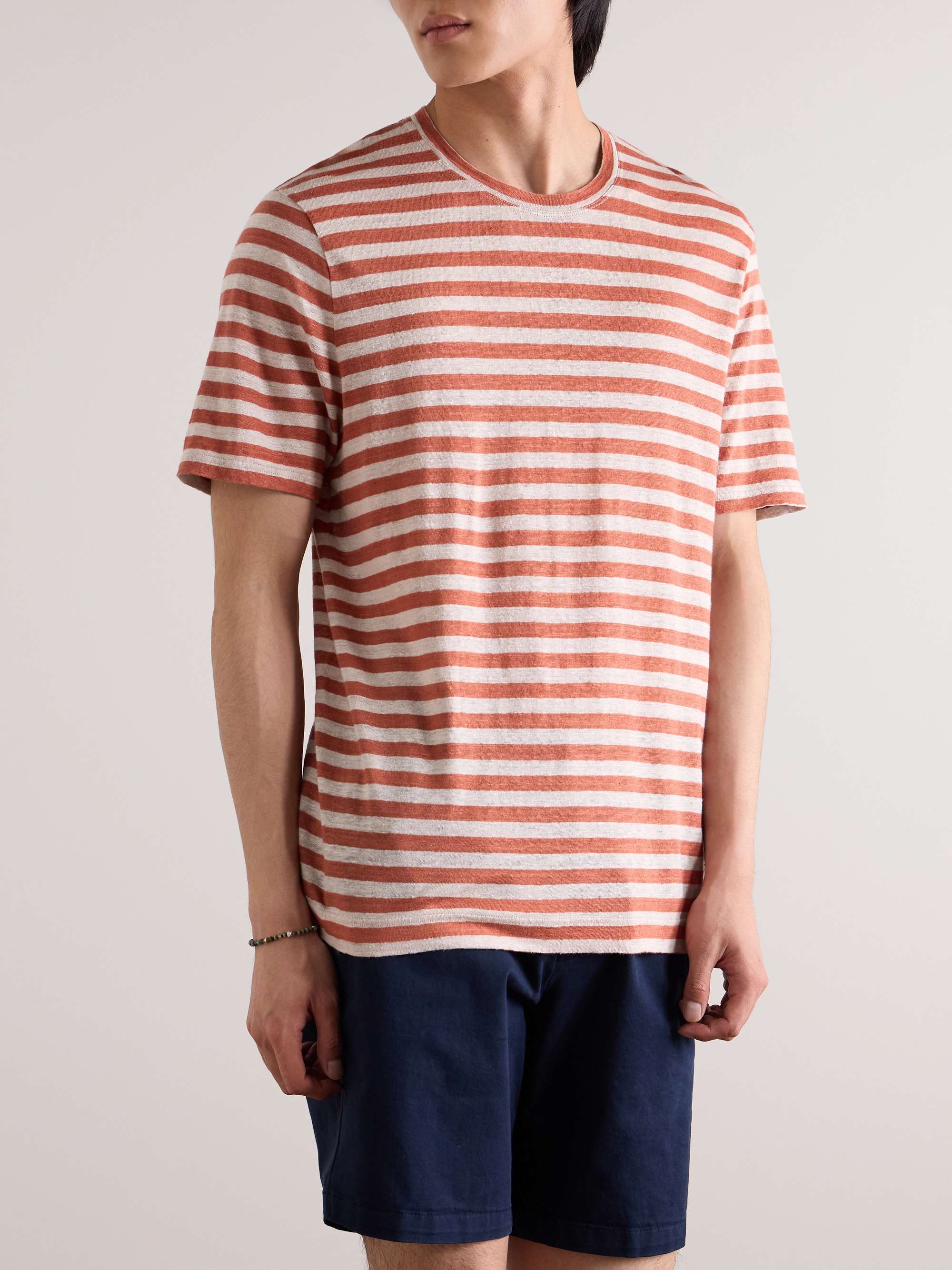 Striped Linen-Jersey T-Shirt view