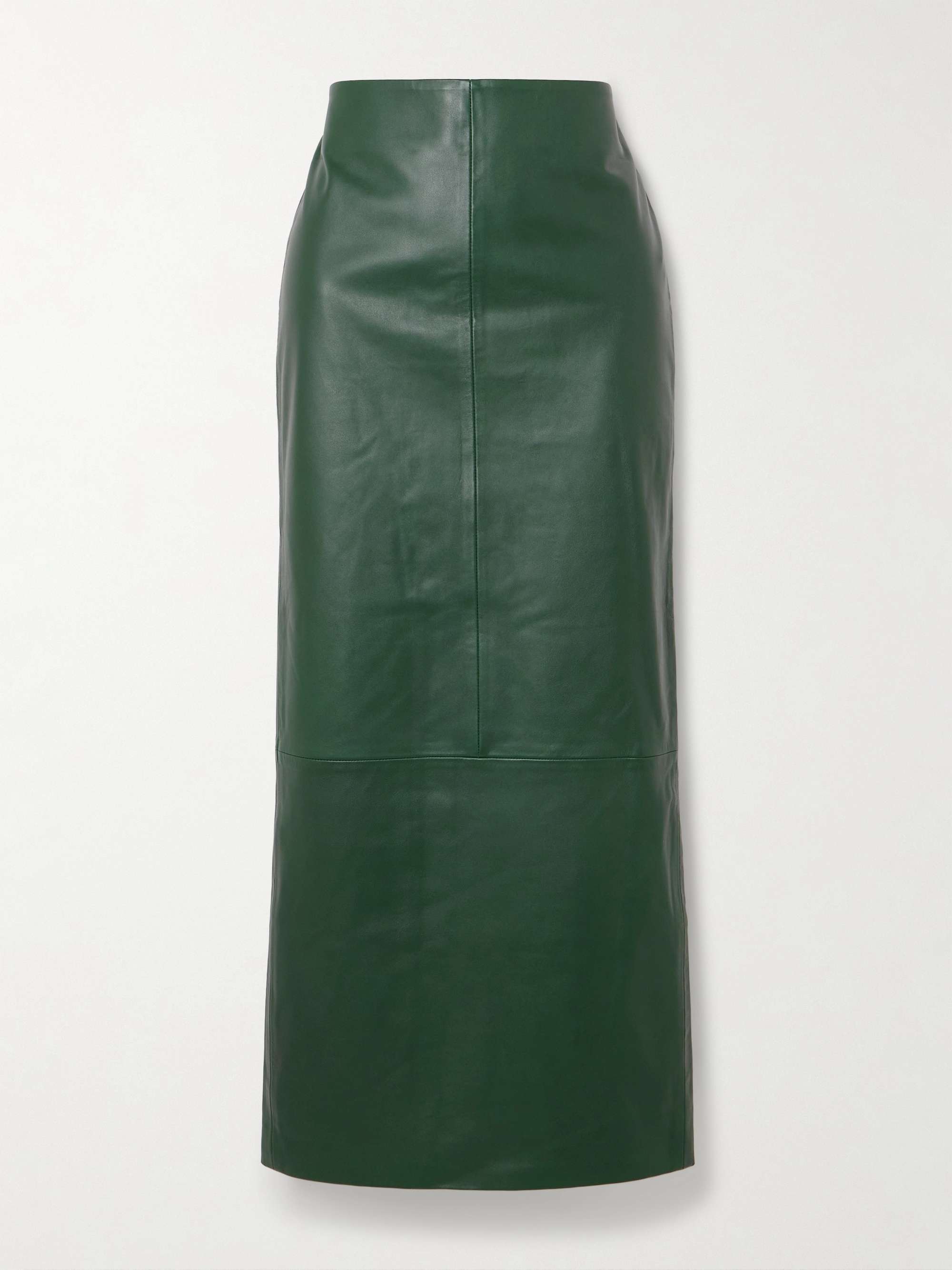 Paneled leather maxi skirt view