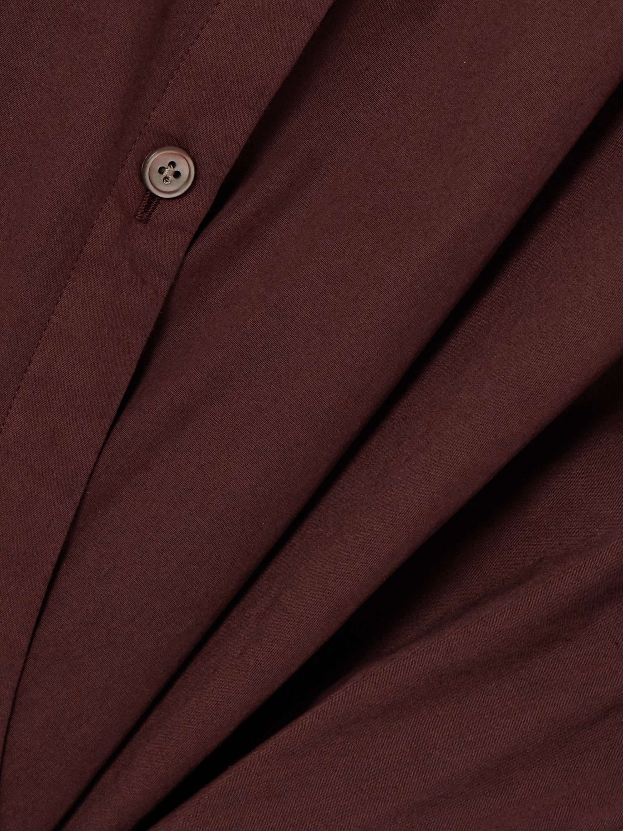 Twist-front cotton-poplin wrap shirt view