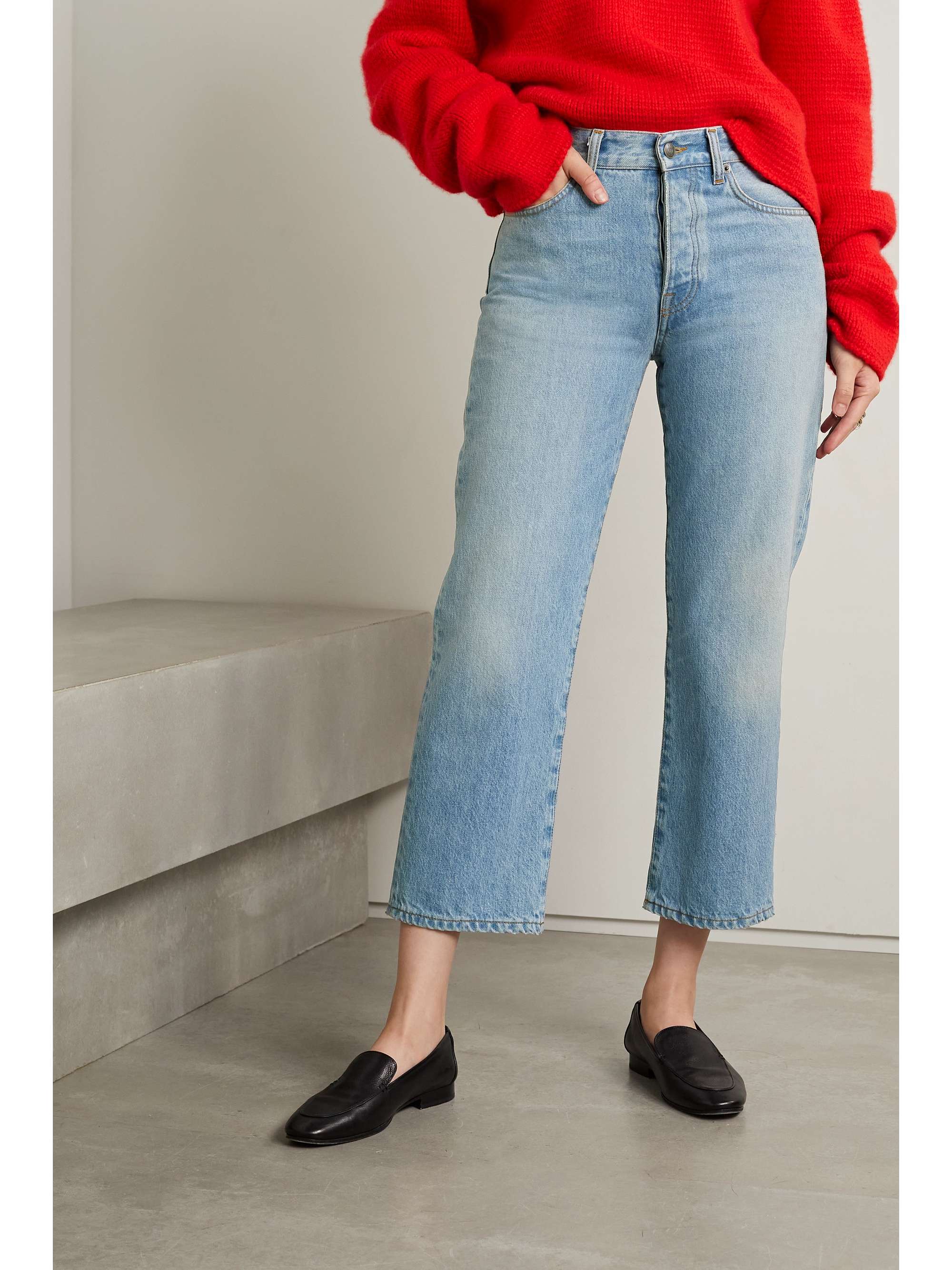 Lesley cropped high-rise flared jeans view