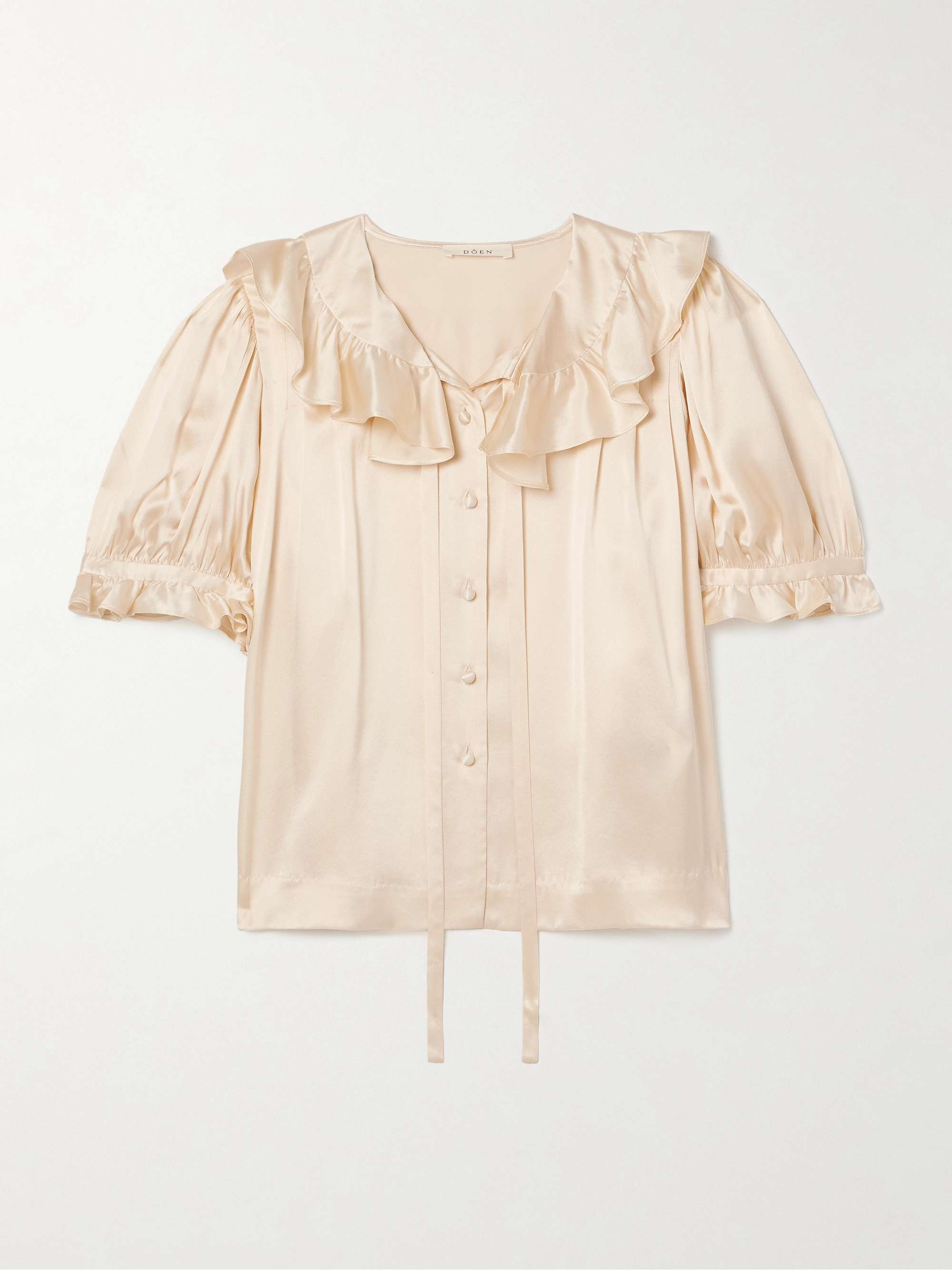 Kelela ruffled silk-charmeuse blouse view