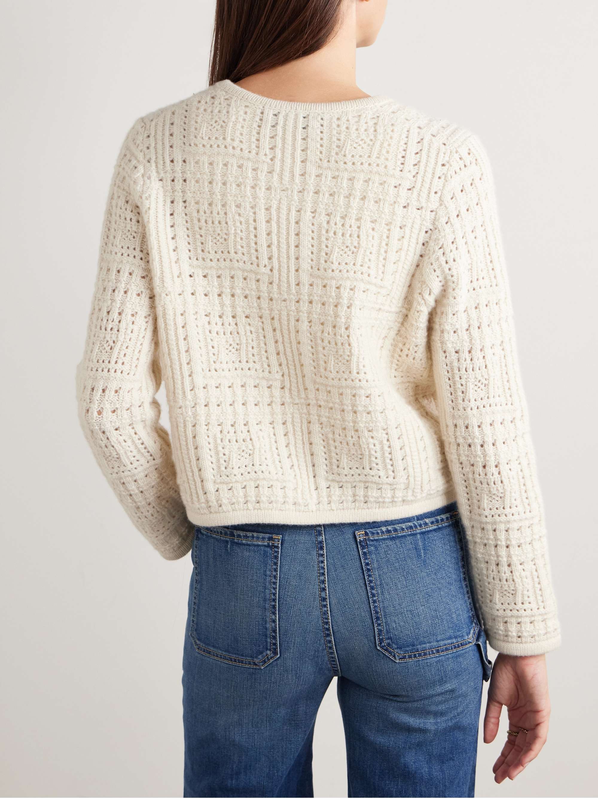 Harry pointelle-knit cashmere cardigan view