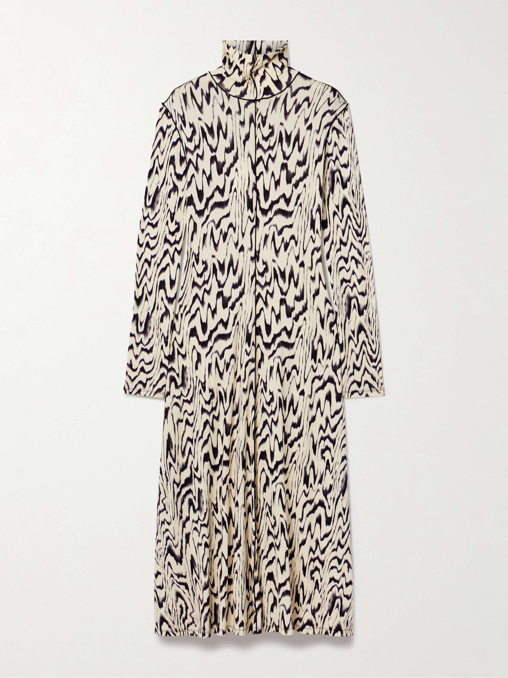 Marion printed jersey turtleneck midi dress view