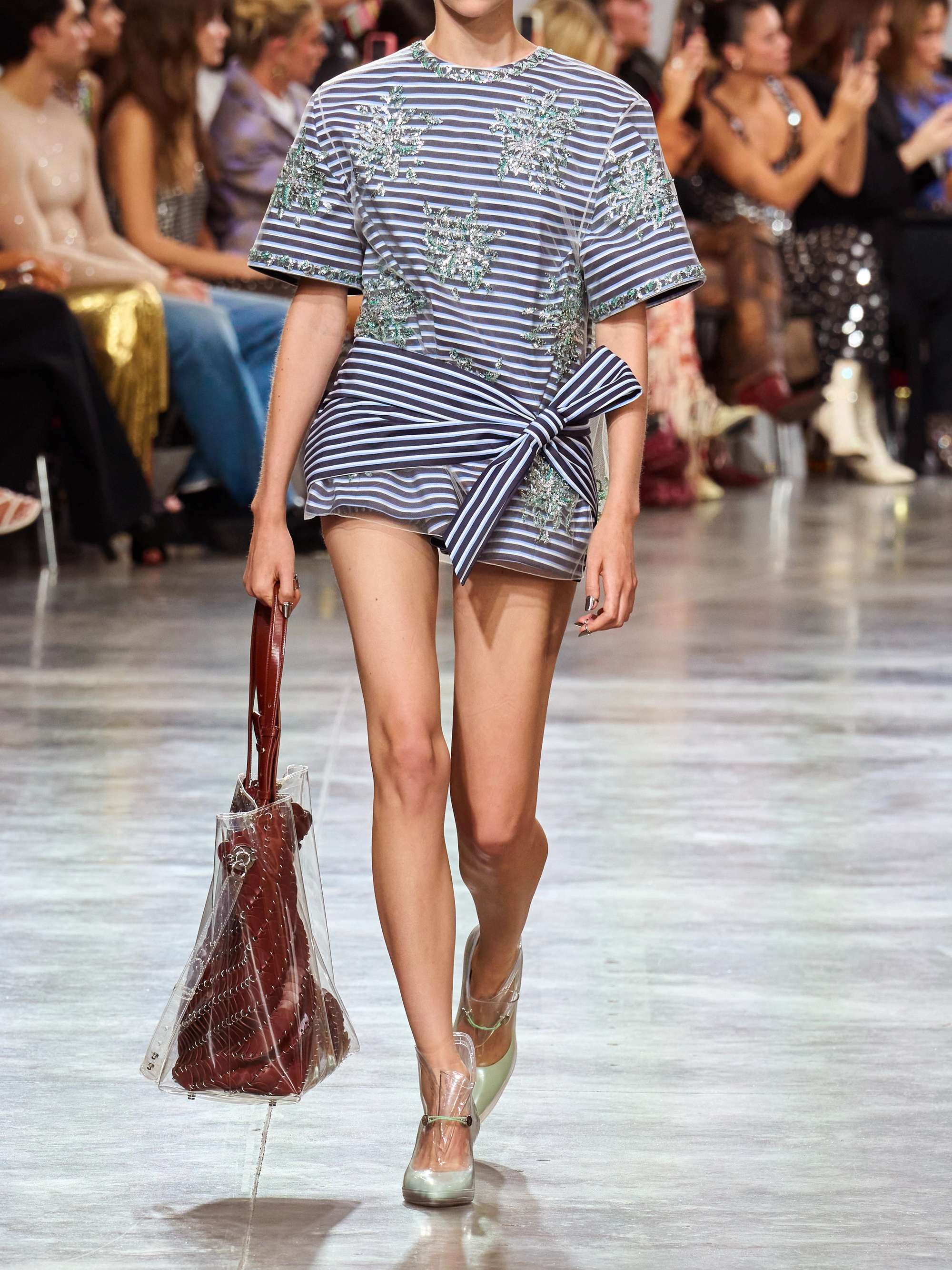 Striped cotton-poplin shorts view