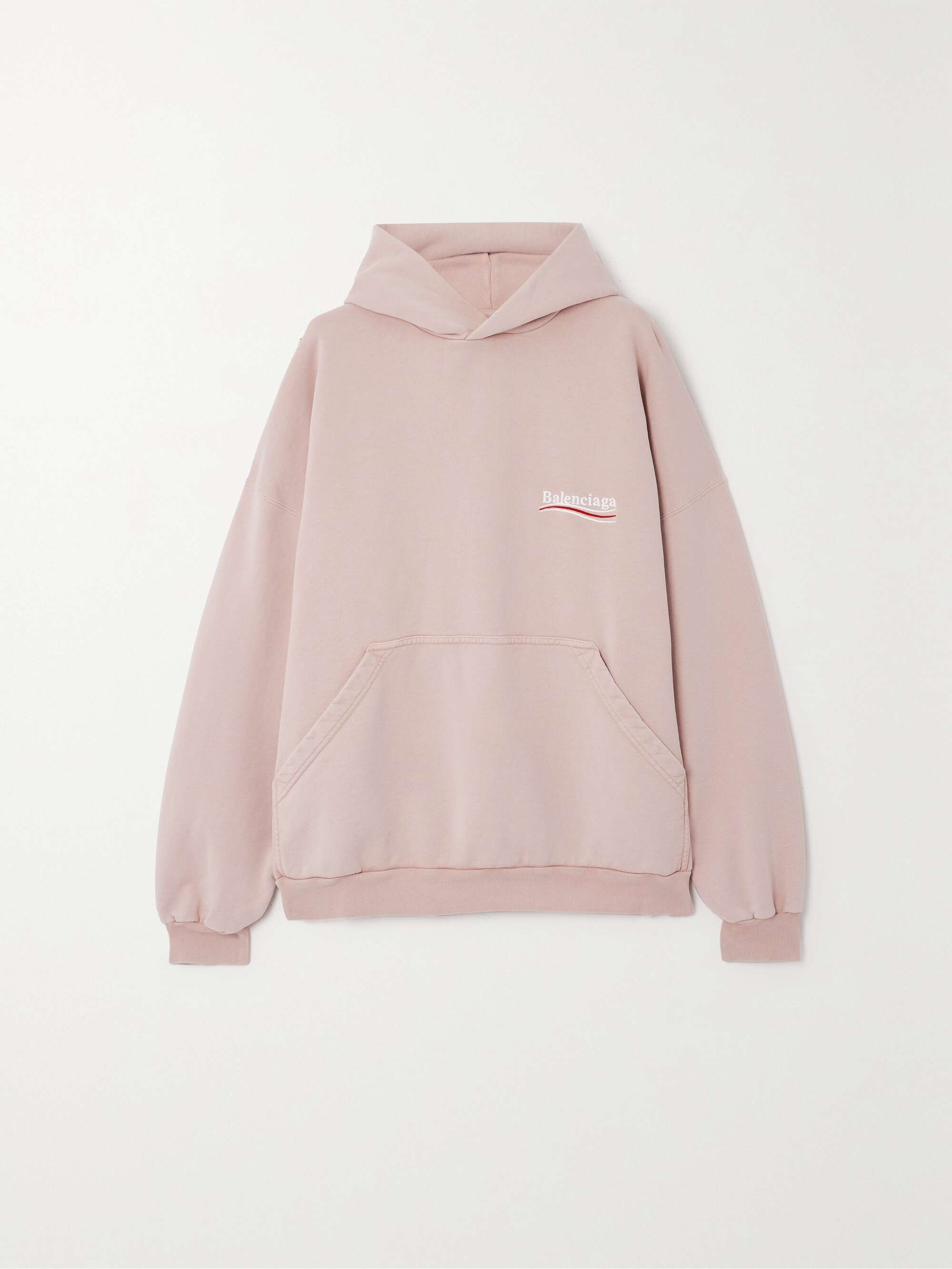 Logo-embroidered cotton-jersey hoodie view