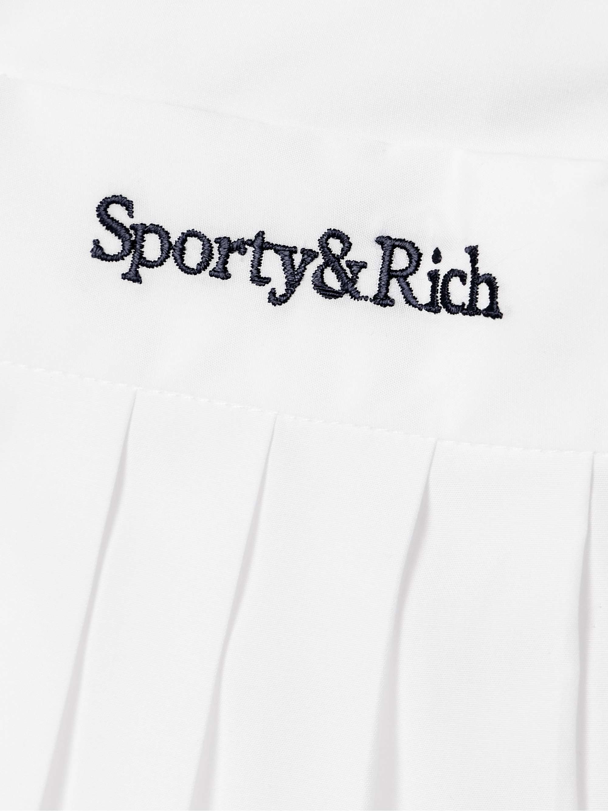 Anae embroidered pleated cotton-poplin mini skirt view