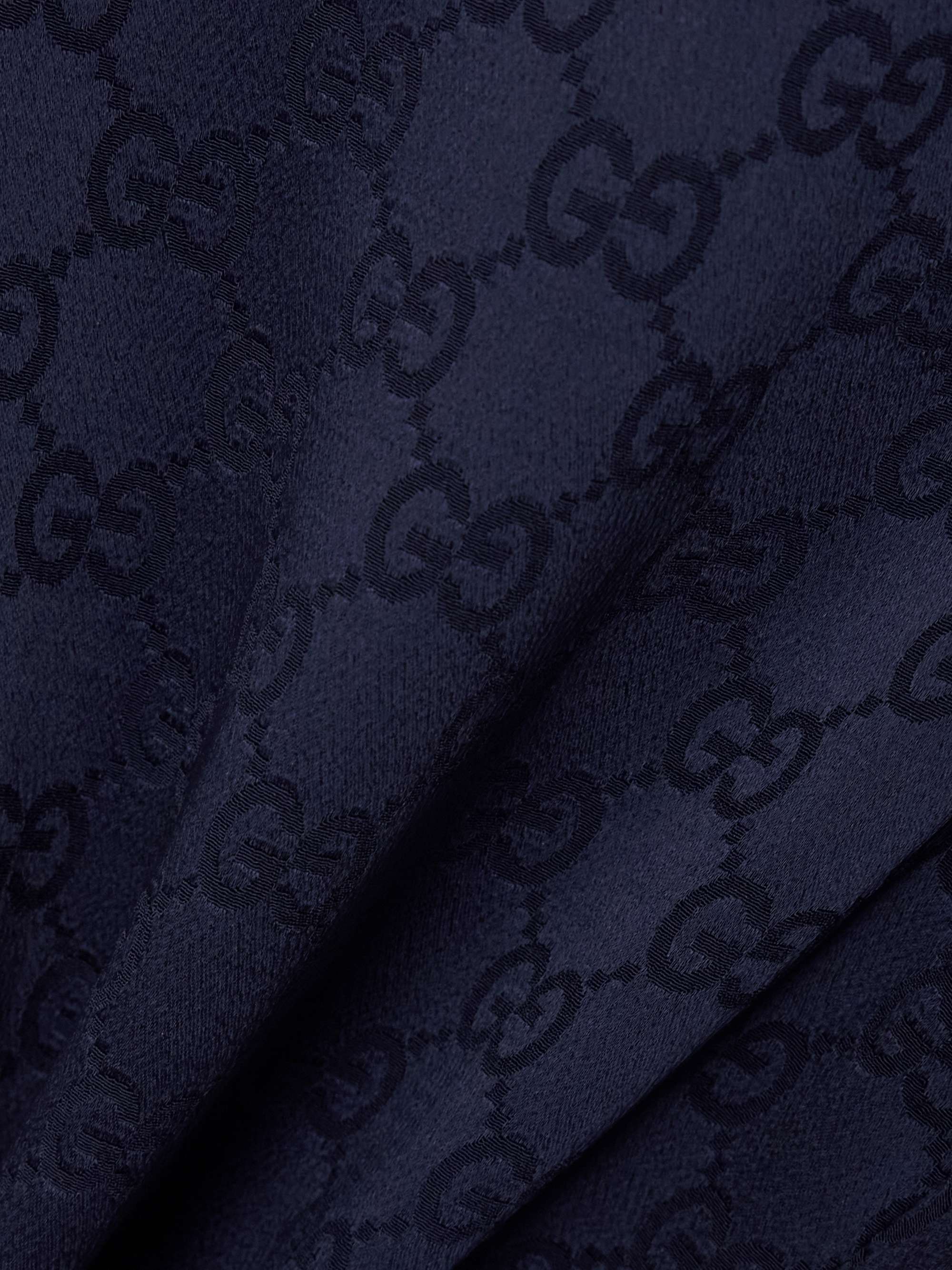 Satin-jacquard wide-leg pants view