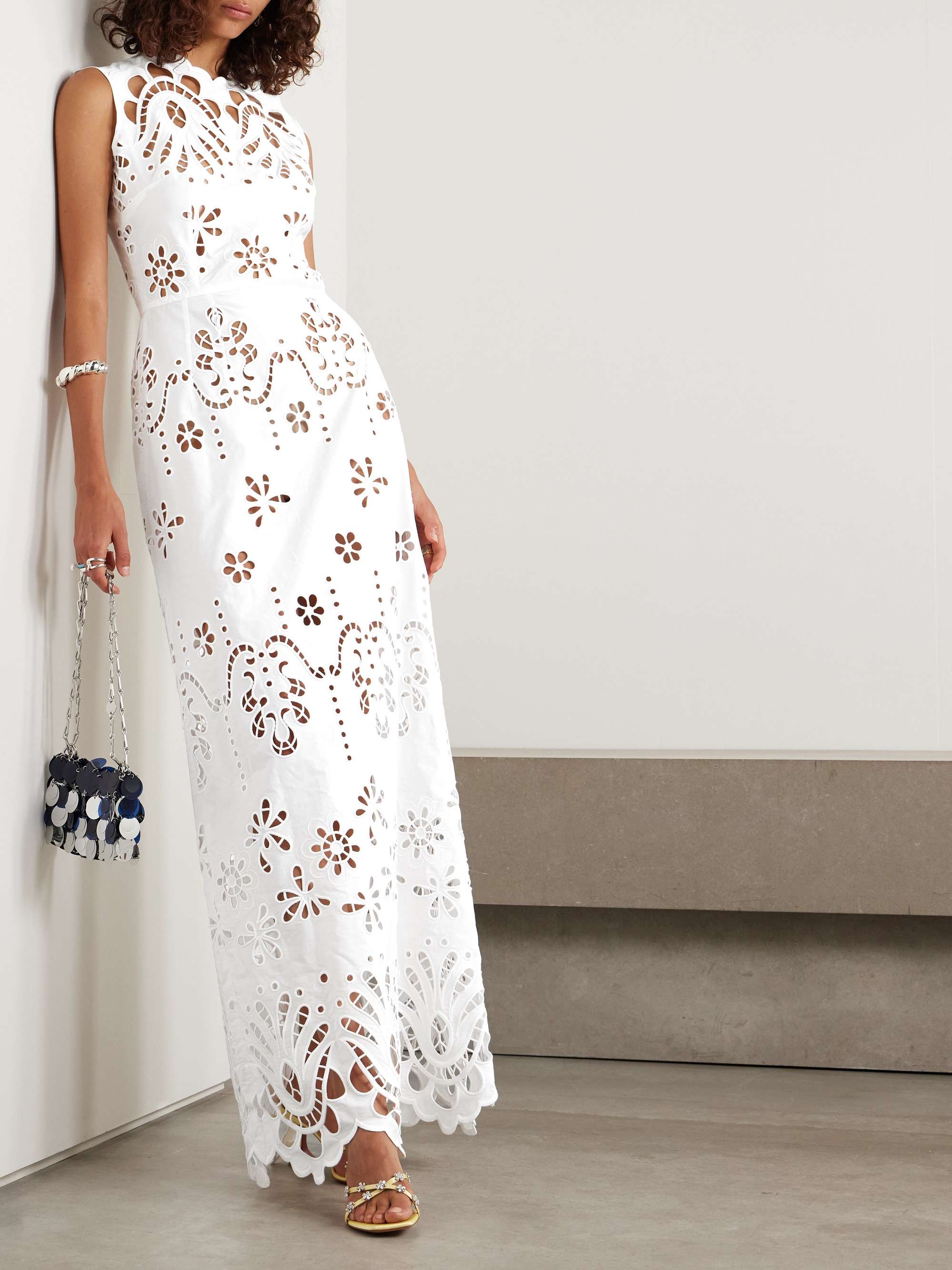 Broderie anglaise cotton-poplin maxi dress view