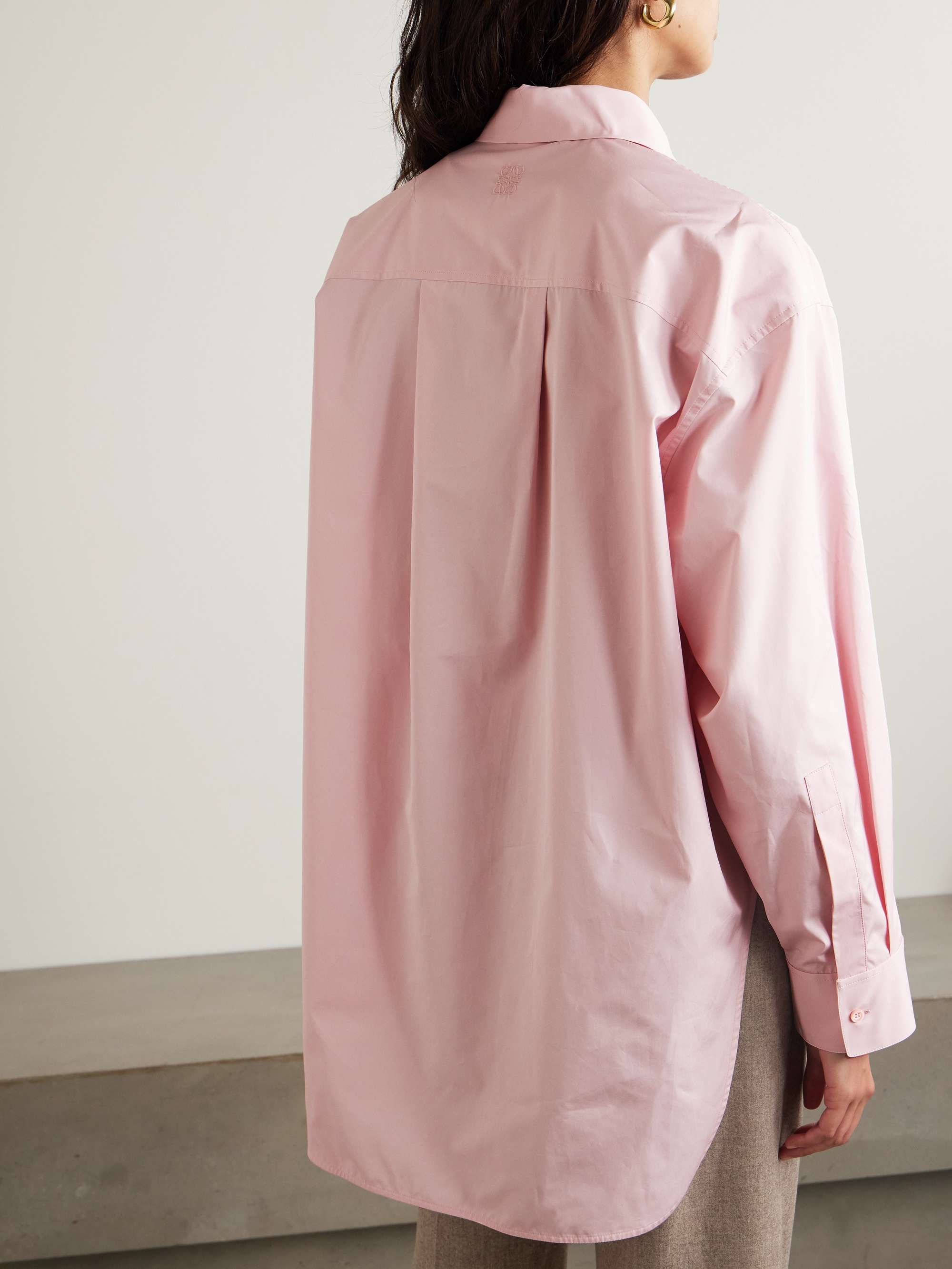 Cutout cotton-poplin shirt view