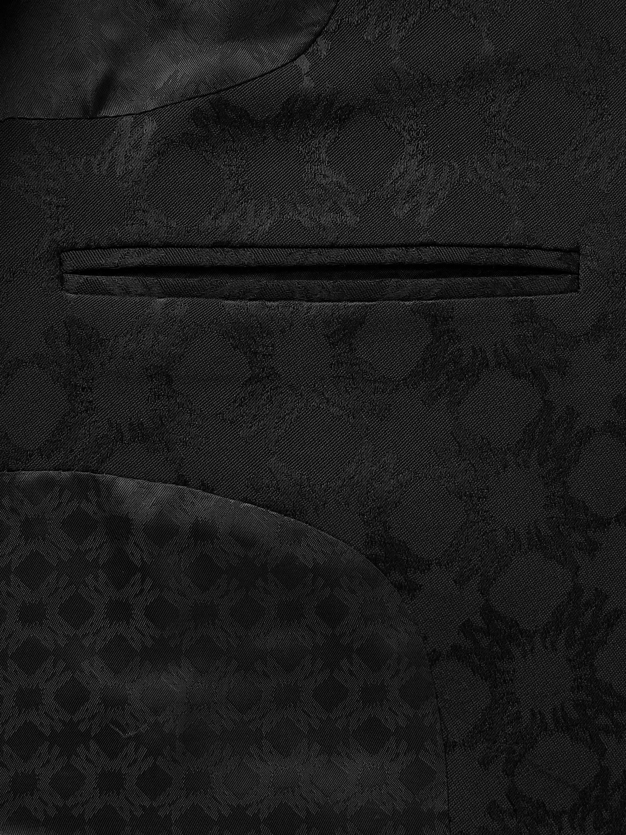 Double-Breasted Satin-Jacquard Suit Jacket view