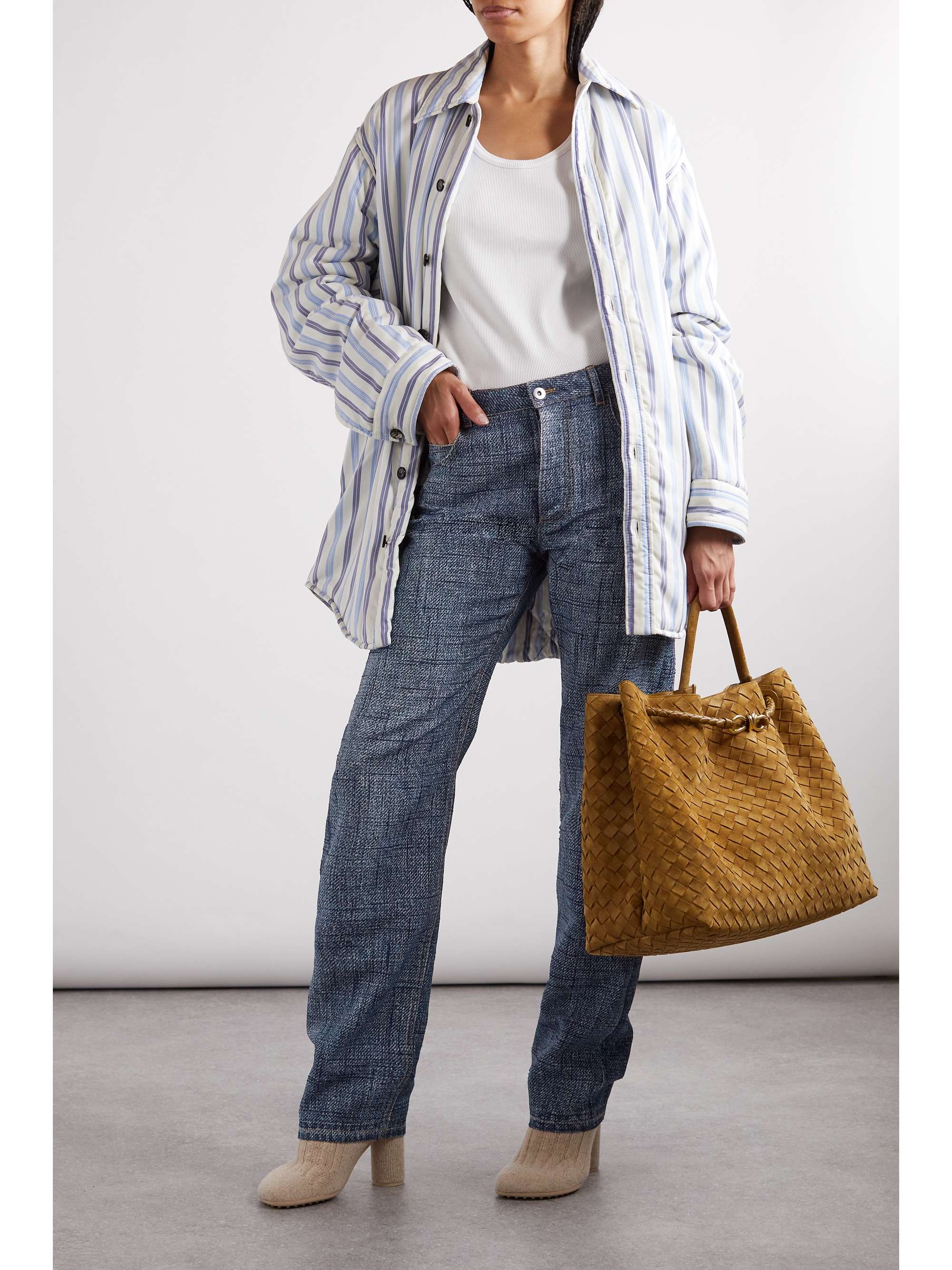 Denim-effect woven straight-leg pants view
