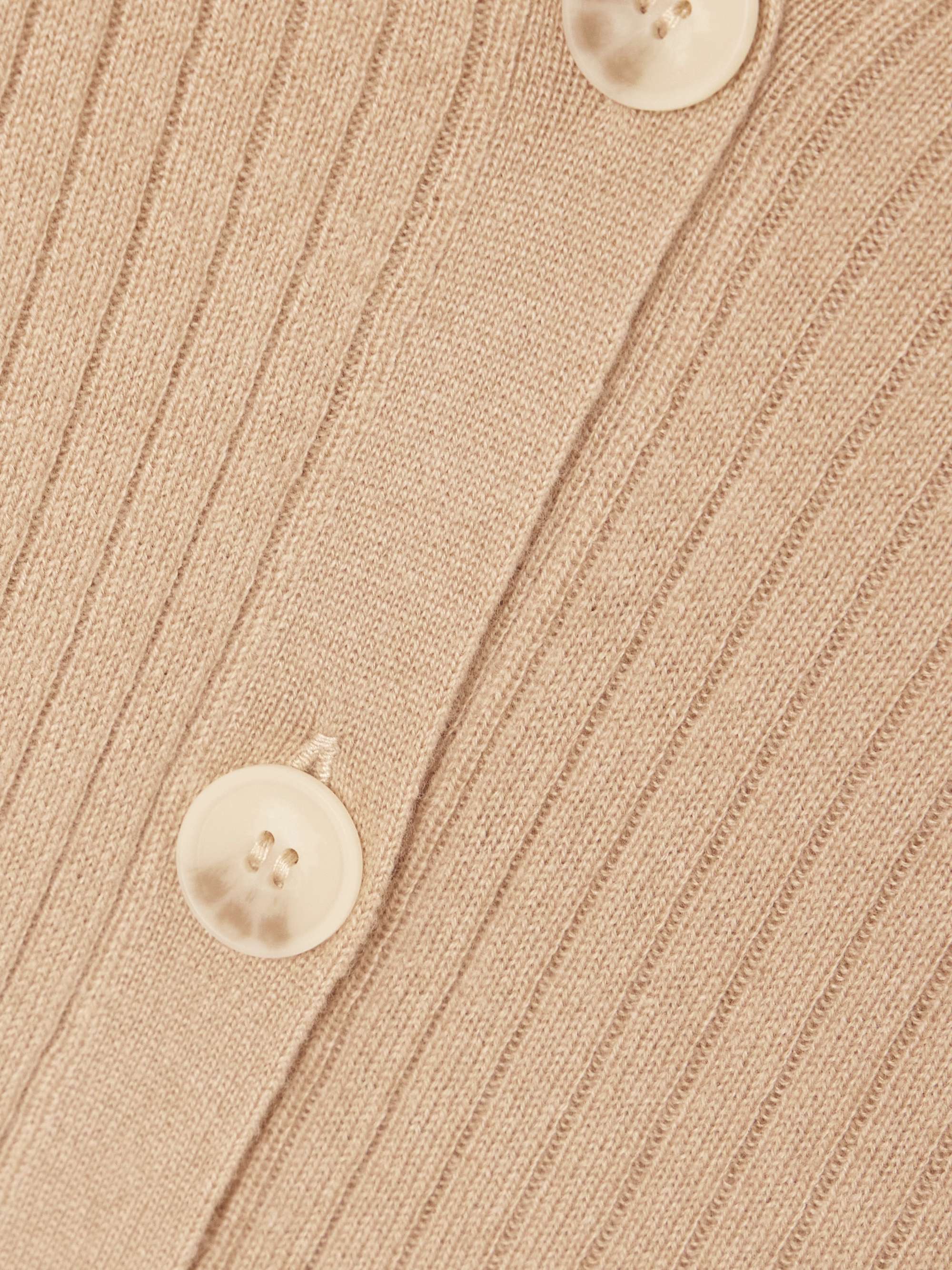 Oriane ribbed organic cashmere cardigan view