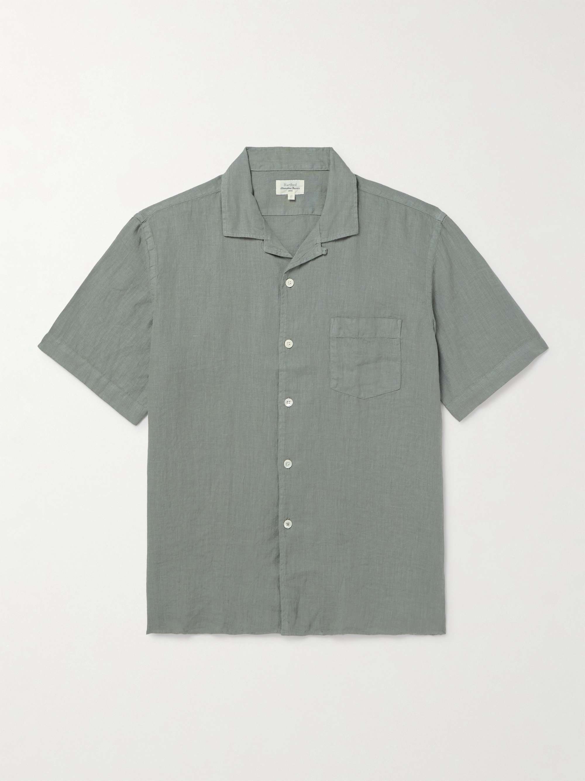 Palm Convertible-Collar Linen Shirt view