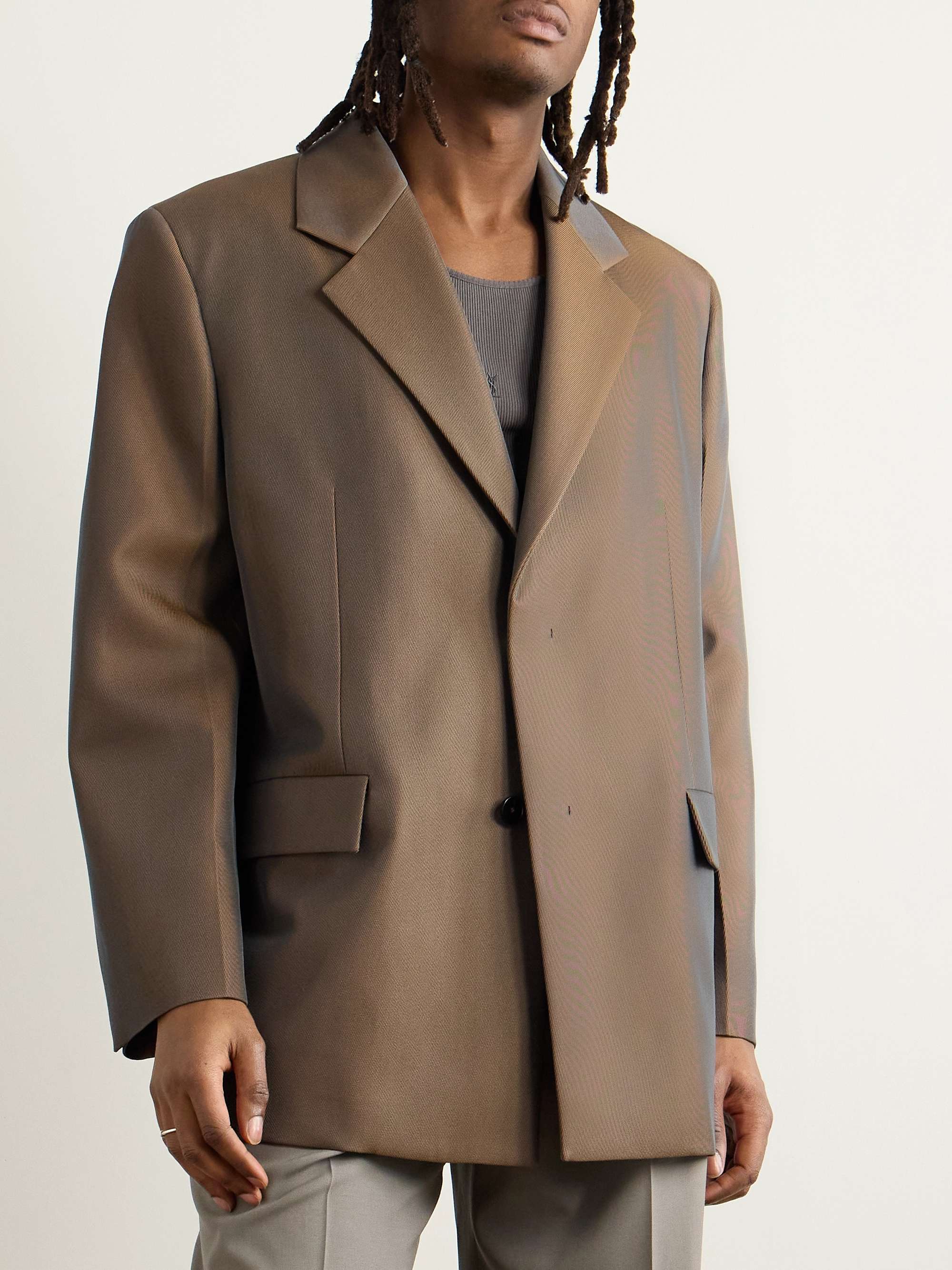 Virgin Wool-Blend Drill Blazer view