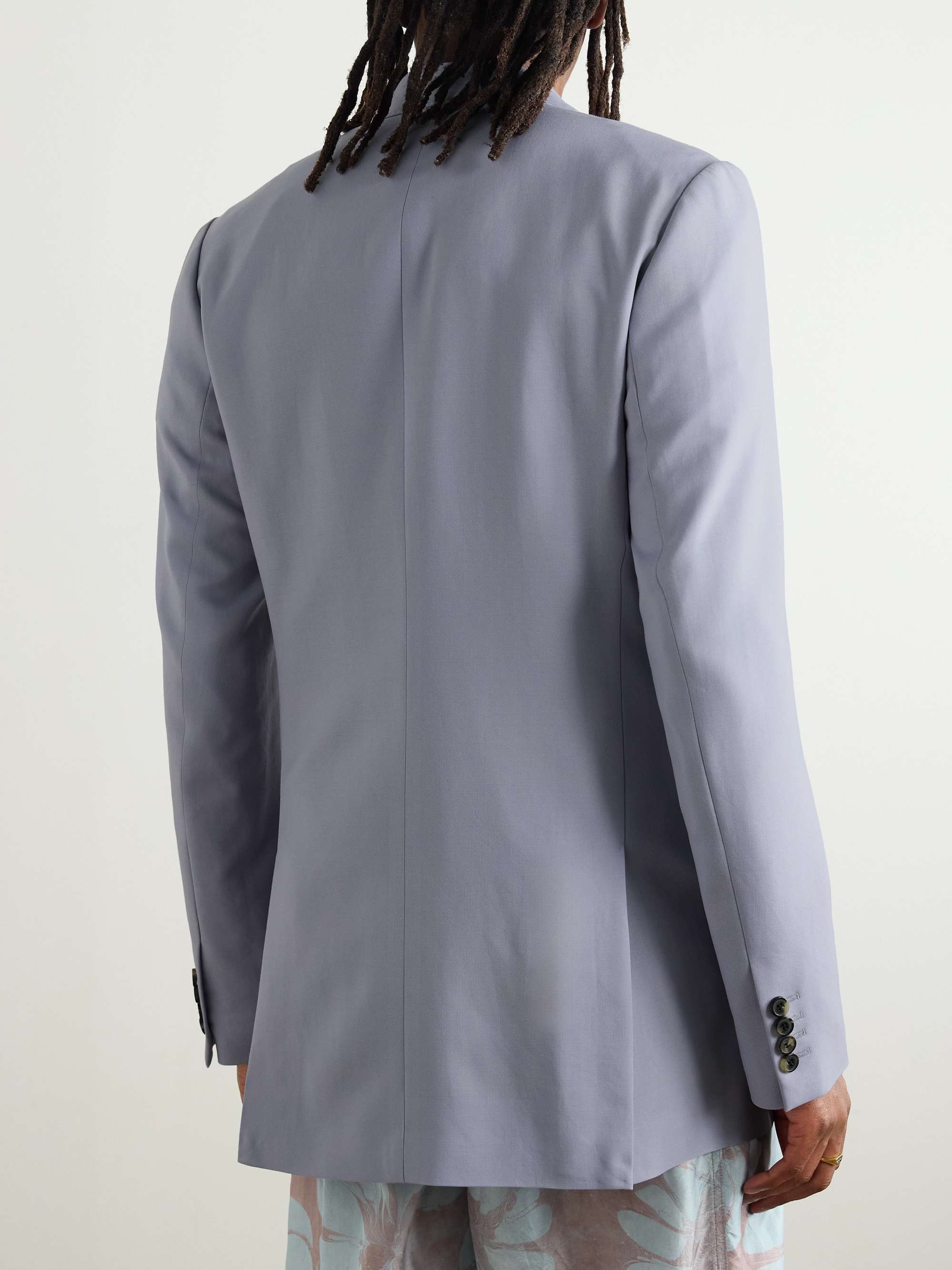 Slim-Fit Double-Breasted Wool and Mohair-Blend Blazer view