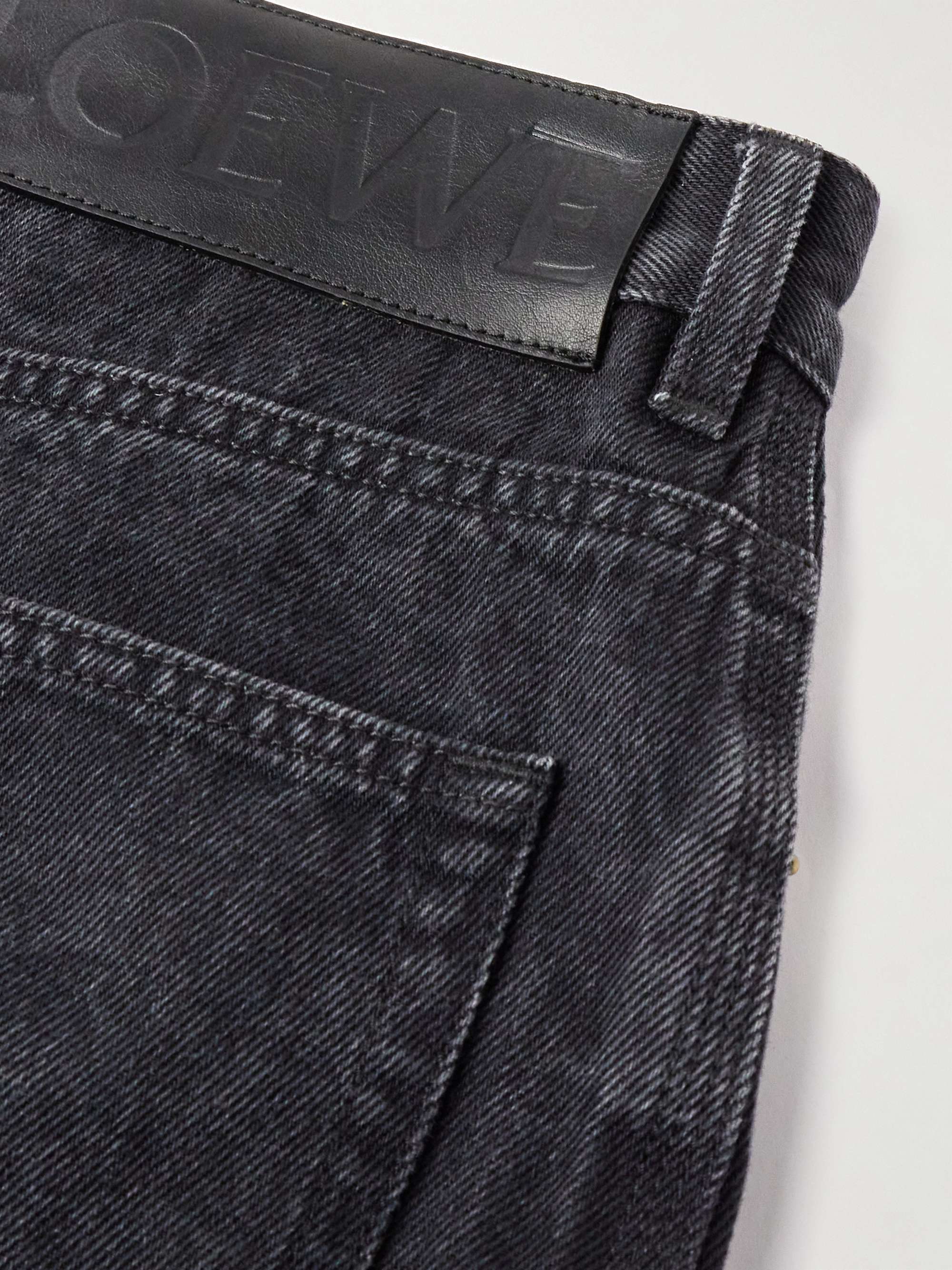 Anagram Wide-Leg Logo-Embroidered Jeans view