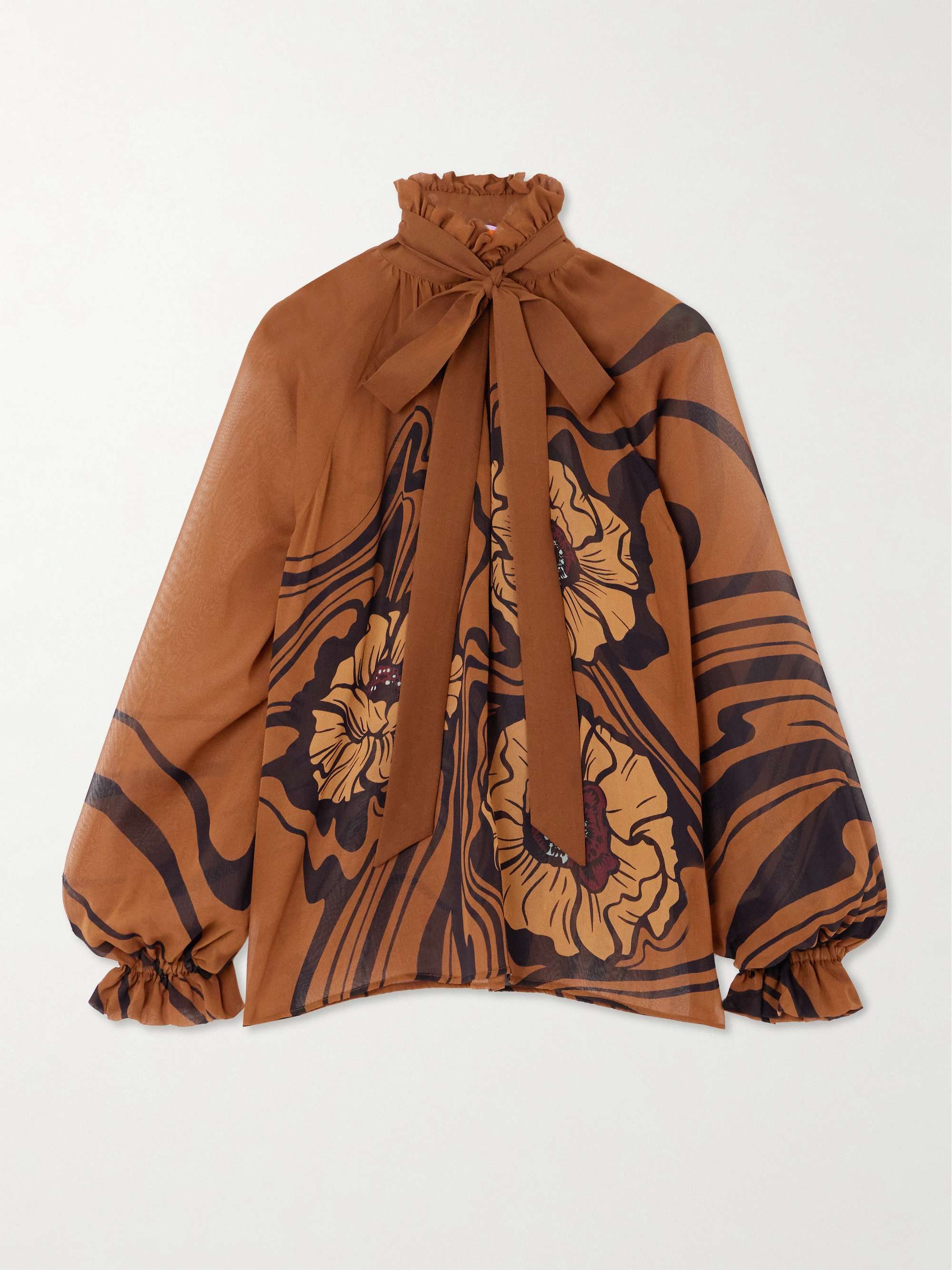 Cerere pussy-bow printed silk-georgette blouse view