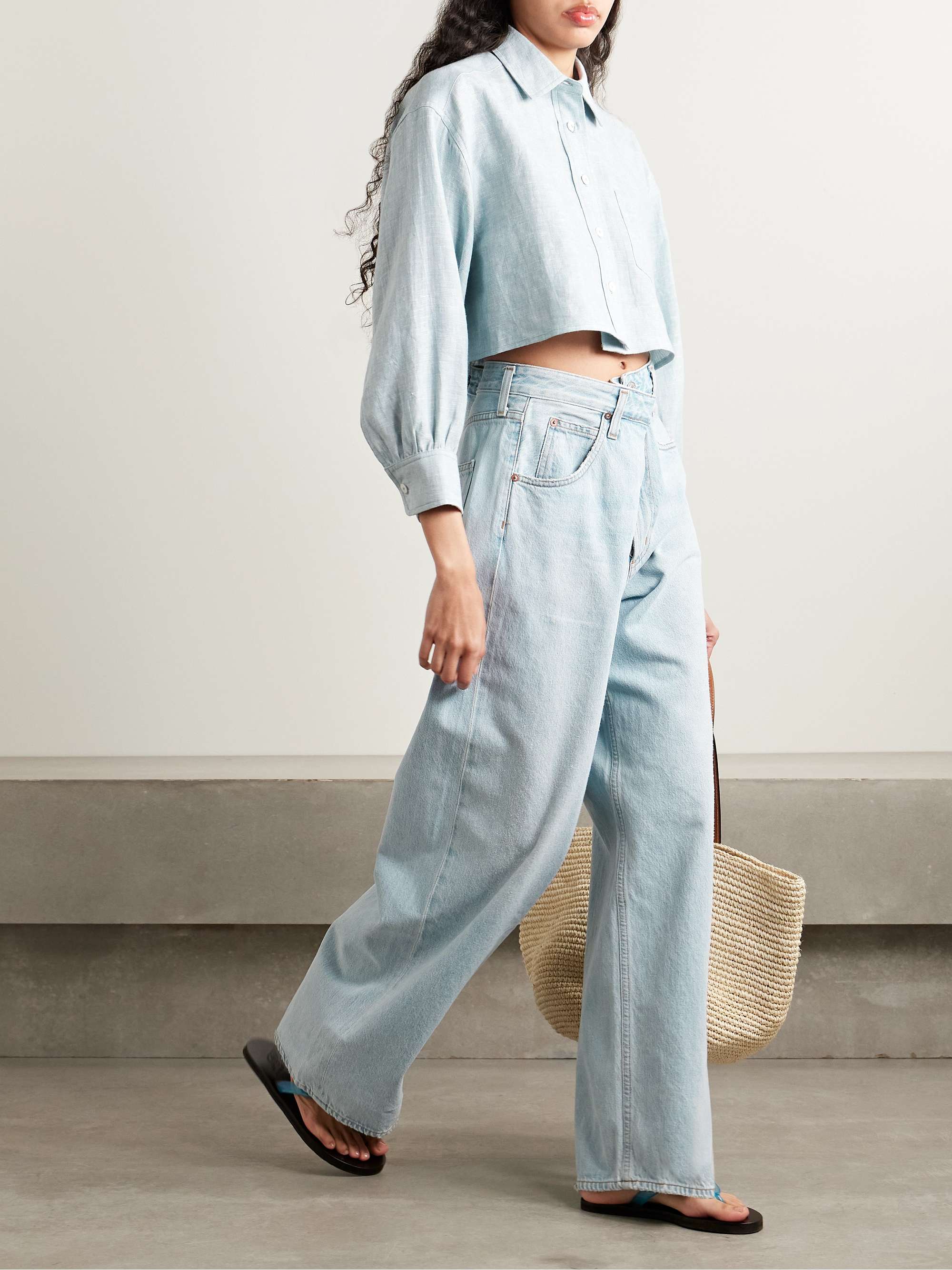 Leuka cropped linen shirt view