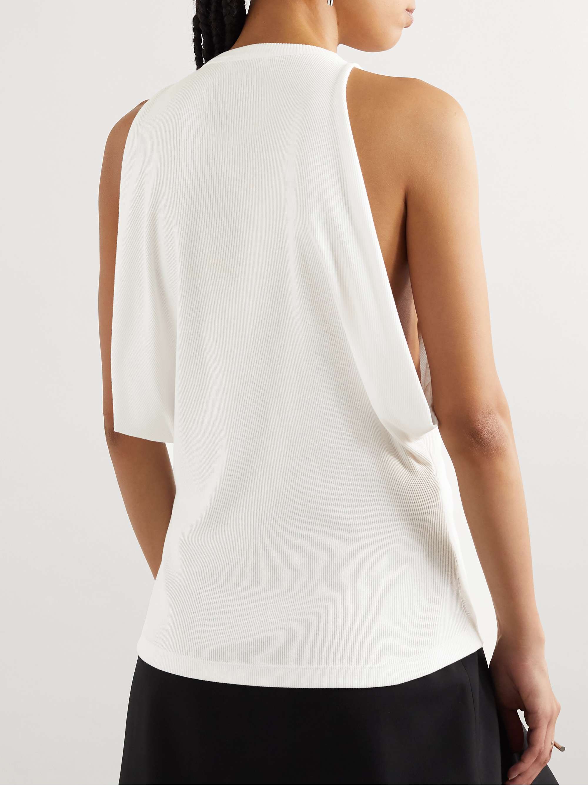 Embellished ribbed cotton-blend jersey tank view