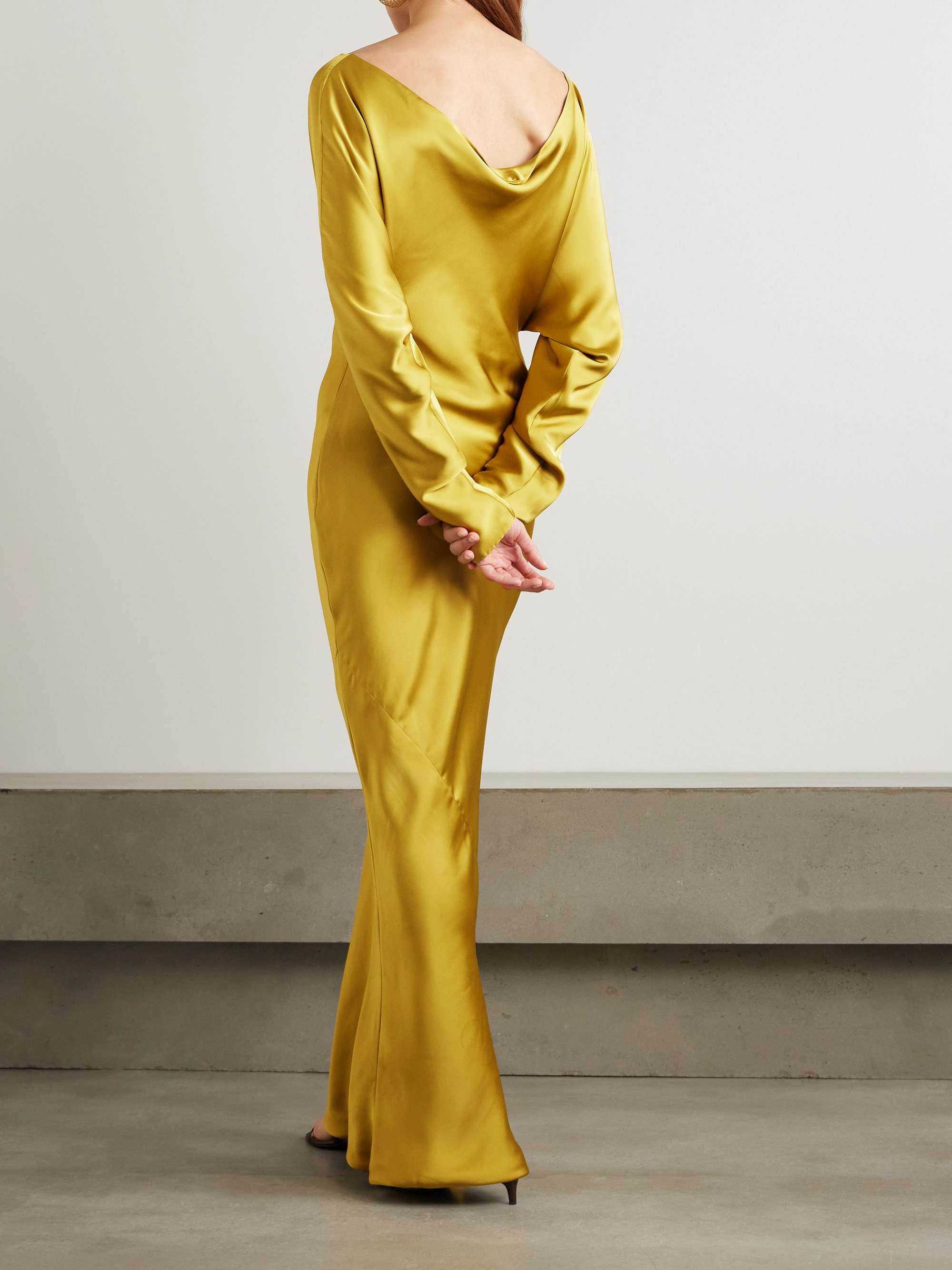 Maria draped satin gown view