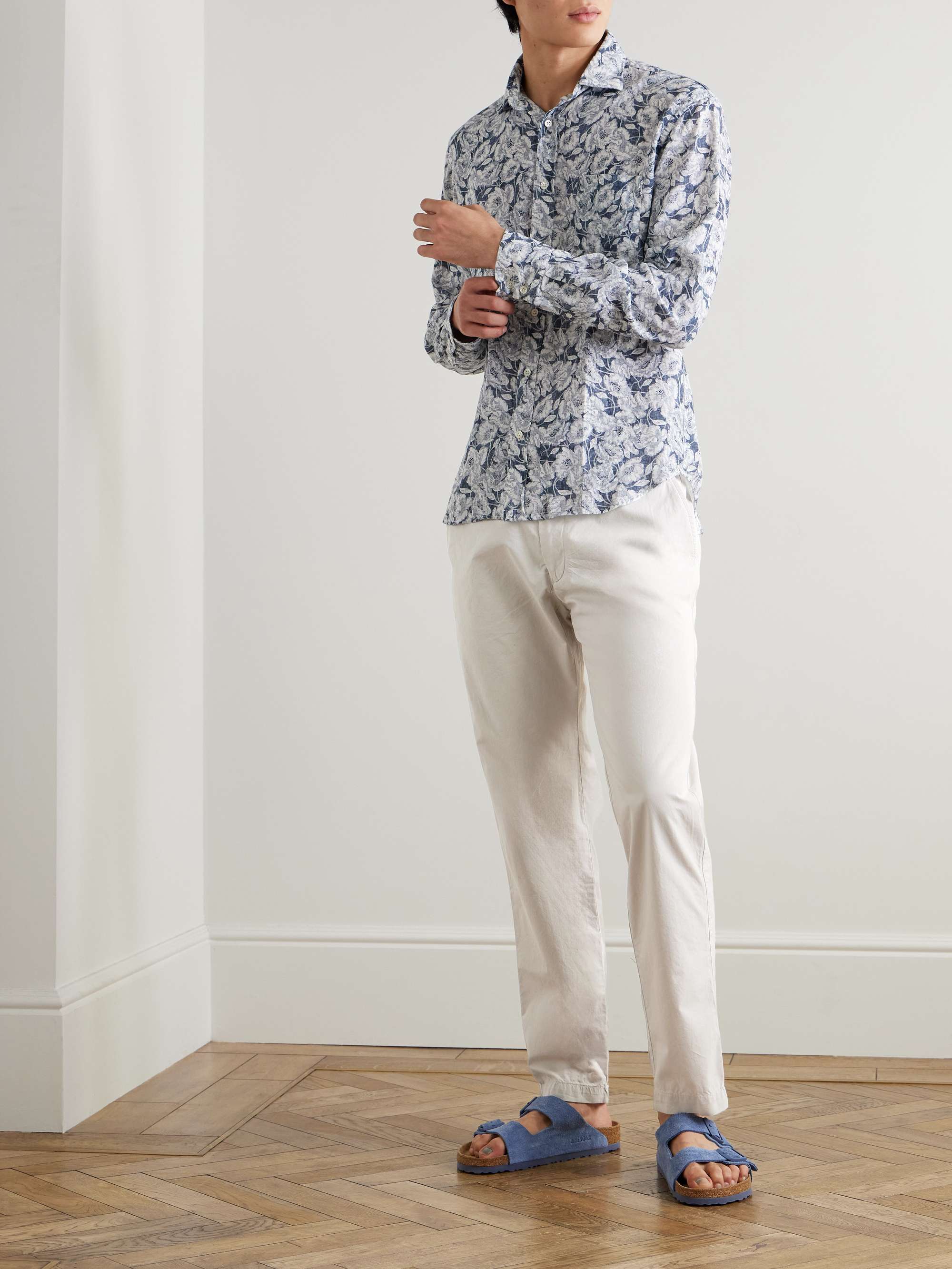 Tyron Straight-Leg Cotton-Twill Trousers view
