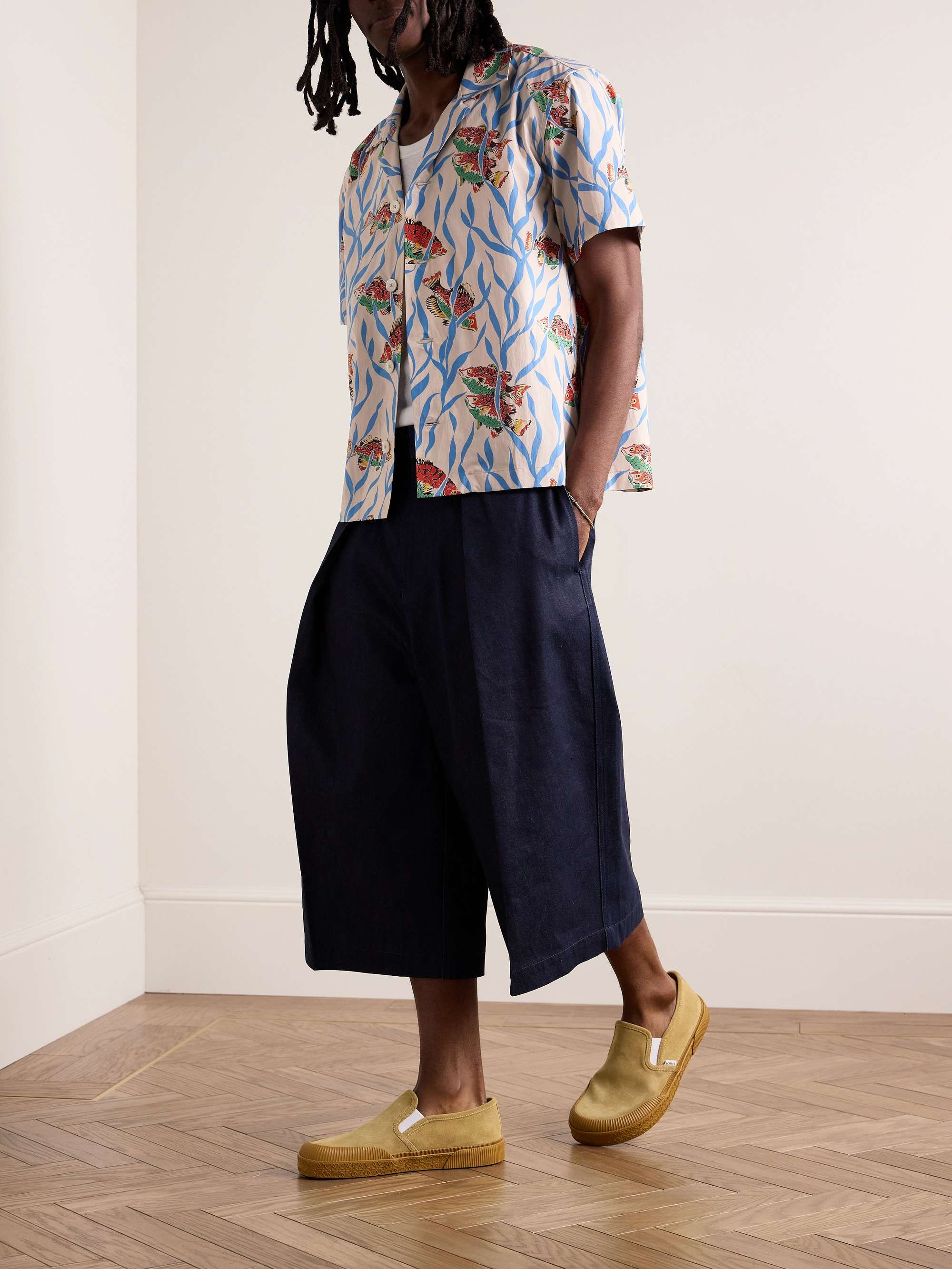 Swimmers Camp-Collar Printed Cotton Shirt view