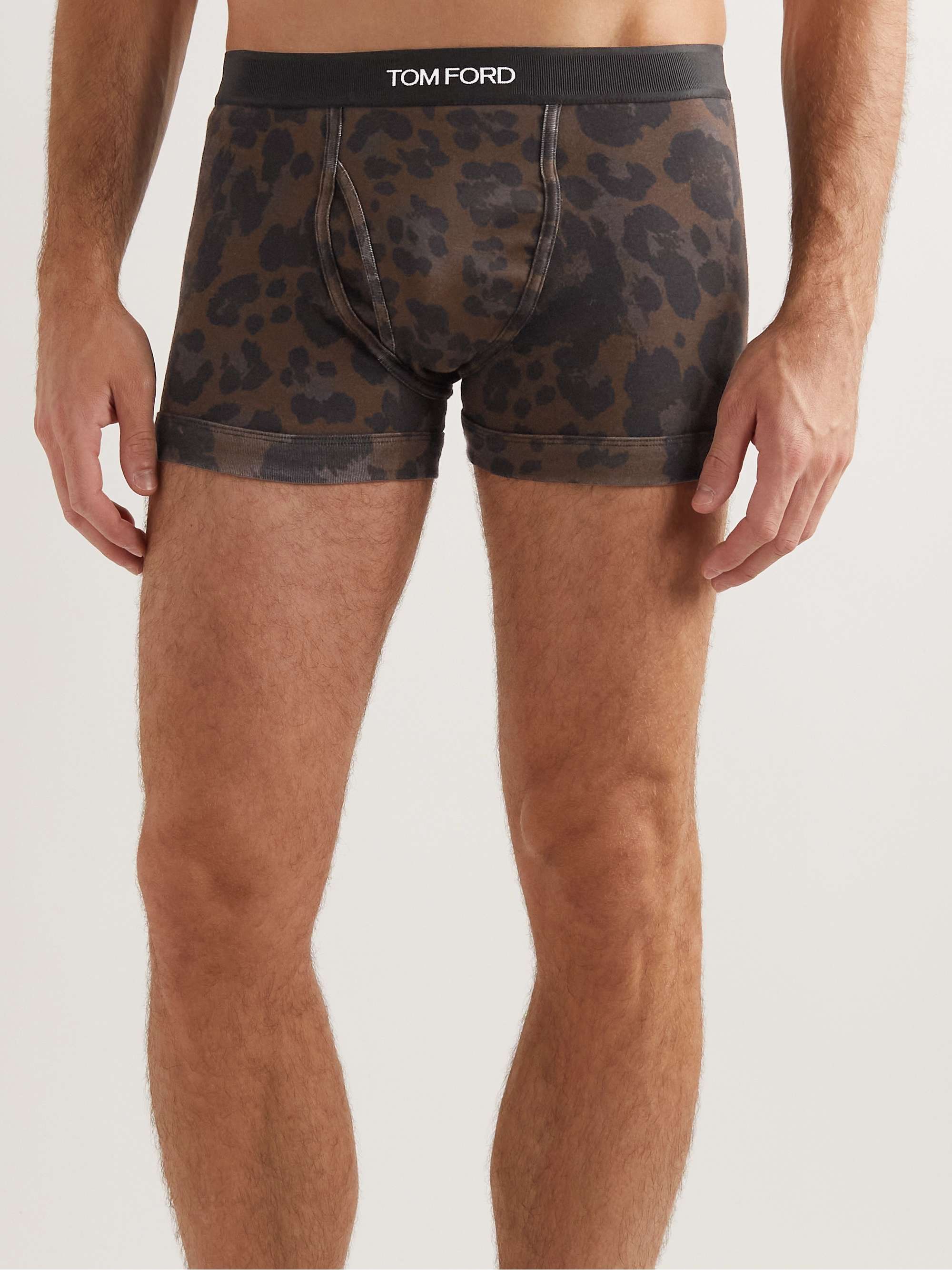 Leopard-Print Stretch-Cotton Boxer Briefs view