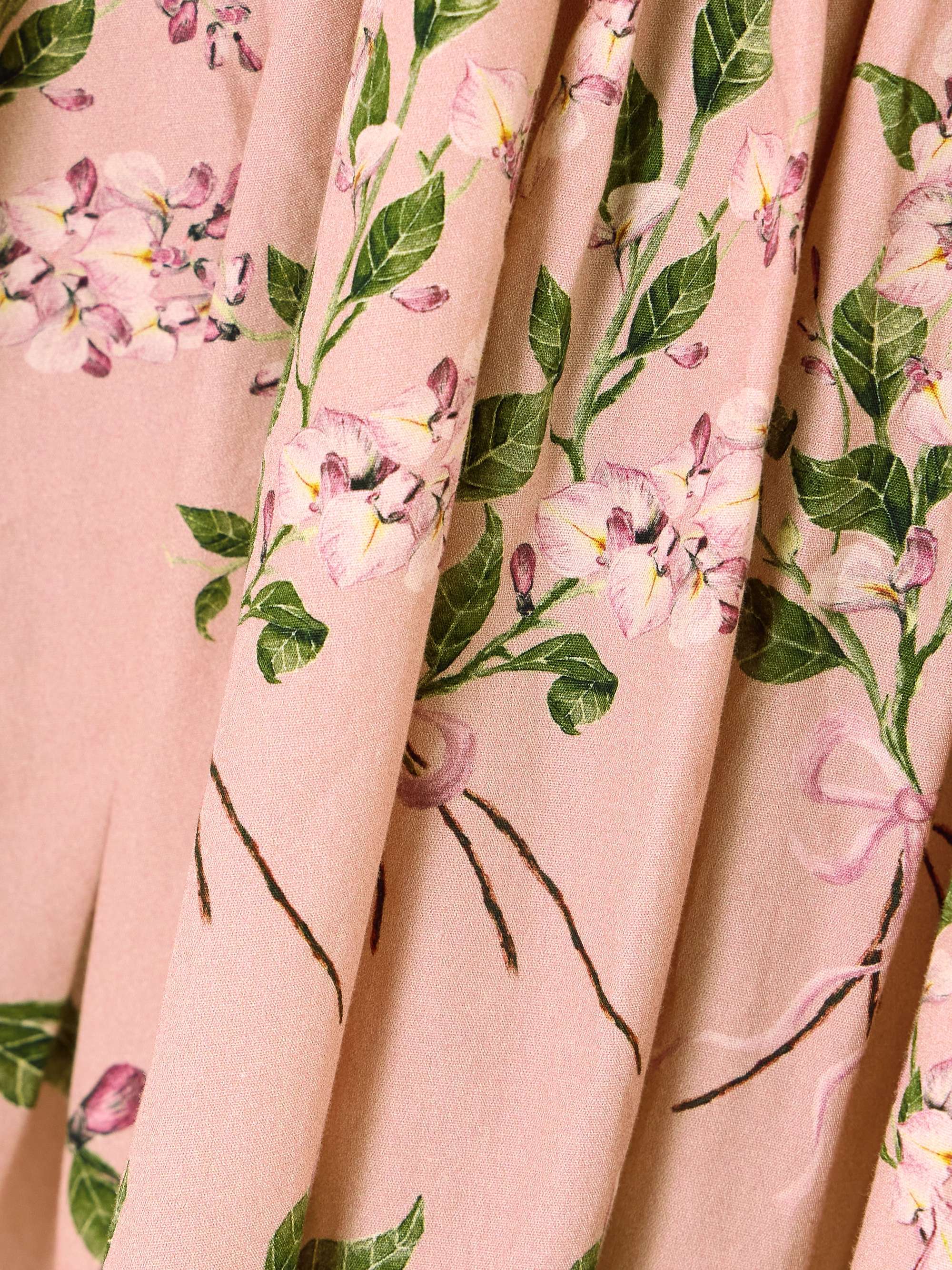 Pluma Wisteria gathered floral-print cotton mini dress view
