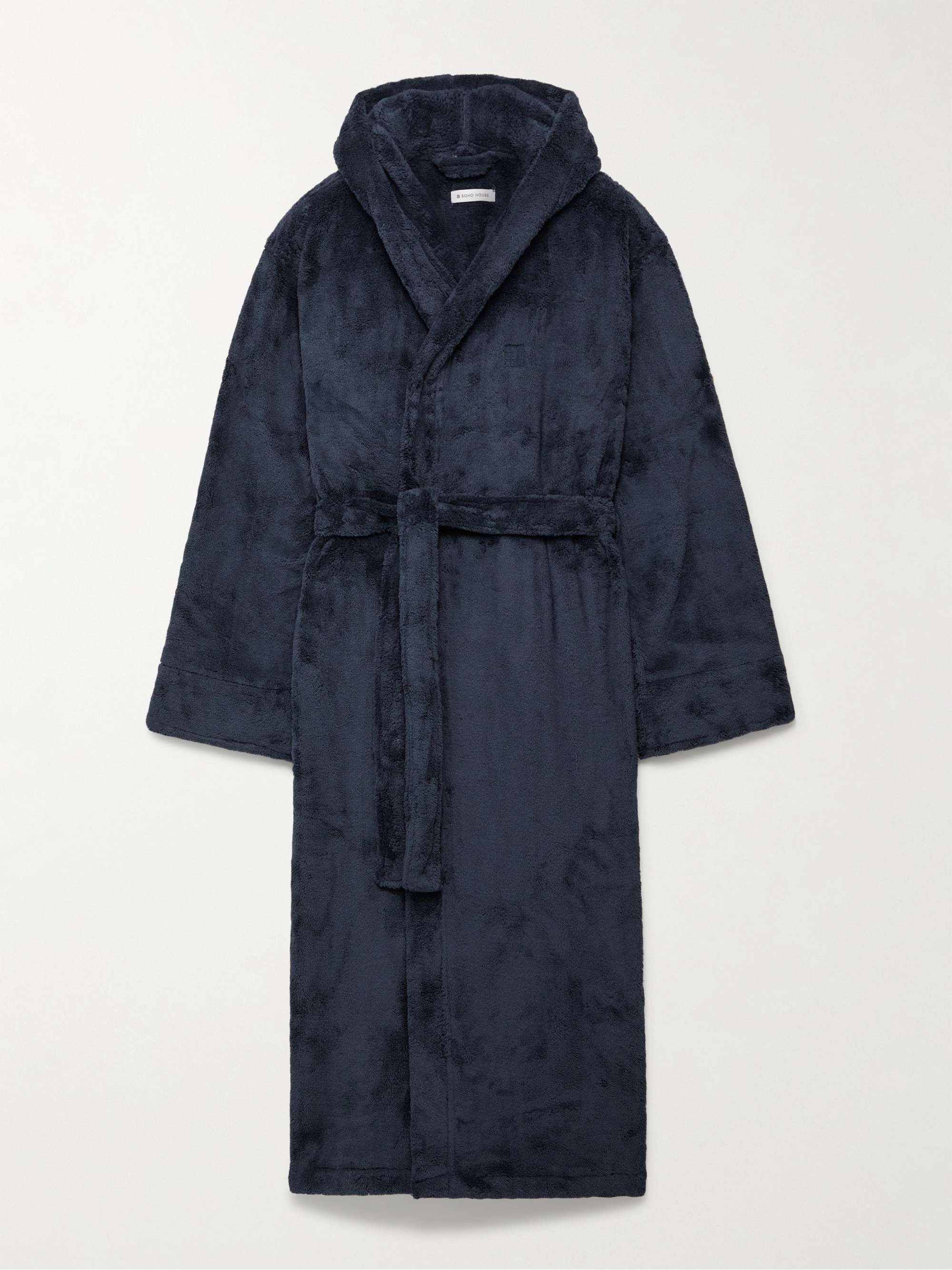 Logo-Embroidered Fleece Hooded Robe view