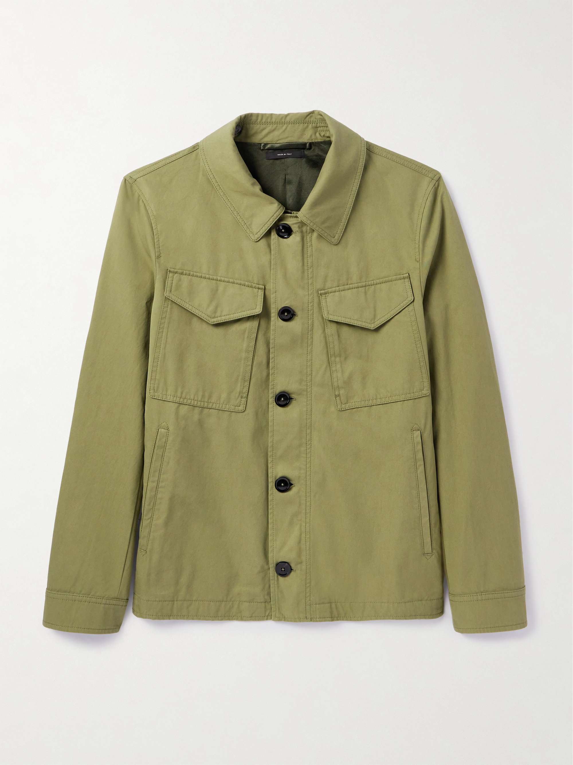 Peach Cotton-Gabardine Overshirt view
