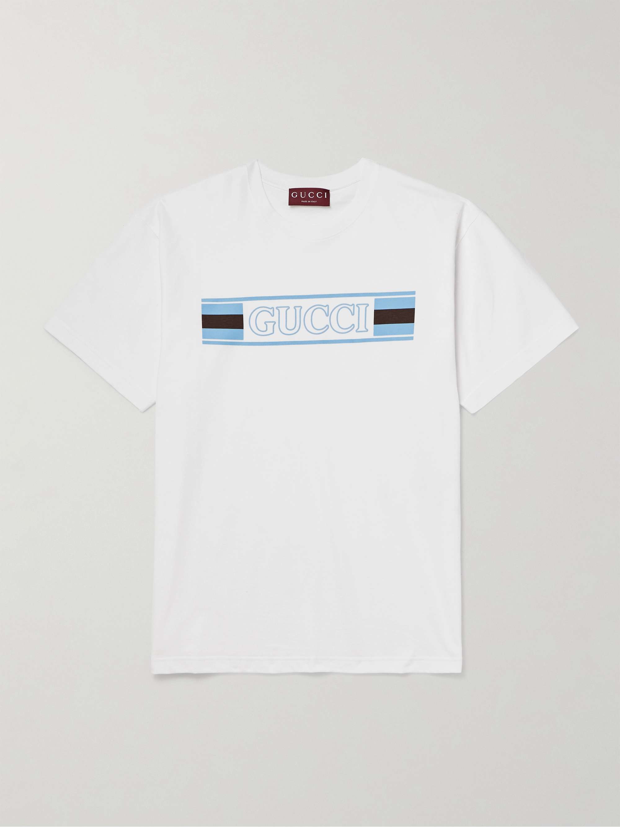 Logo-Flocked Printed Cotton-Jersey T-Shirt view