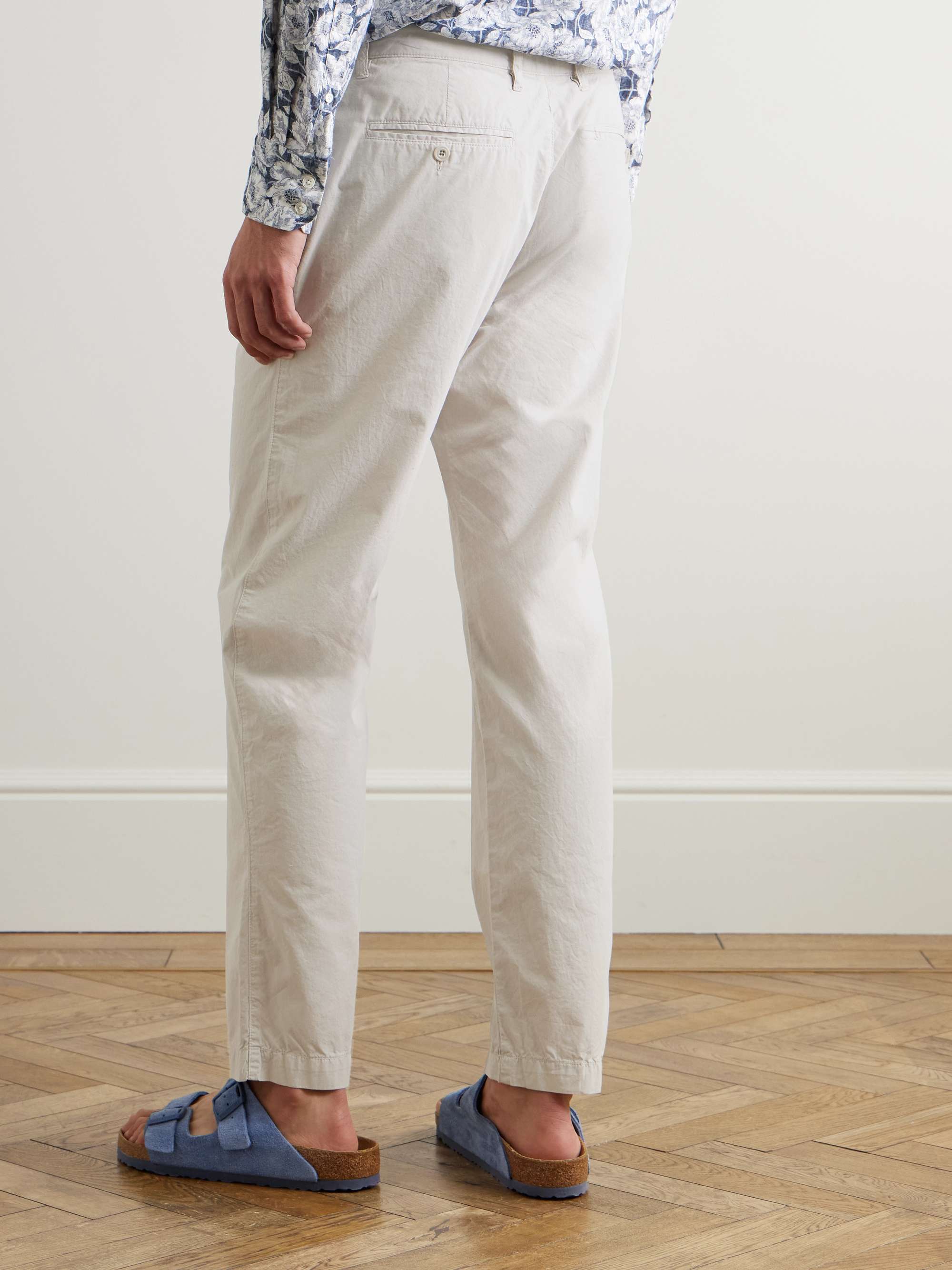 Tyron Straight-Leg Cotton-Twill Trousers view