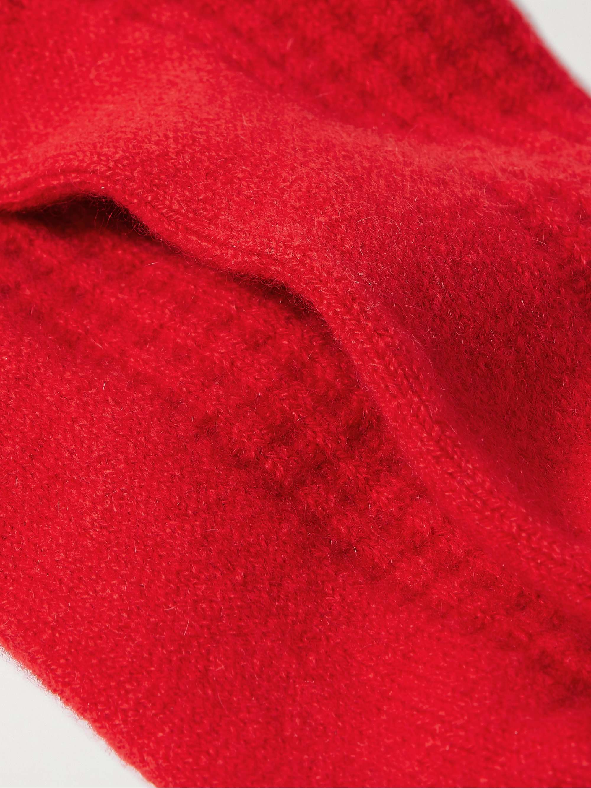 Waffle-knit cashmere-blend socks view