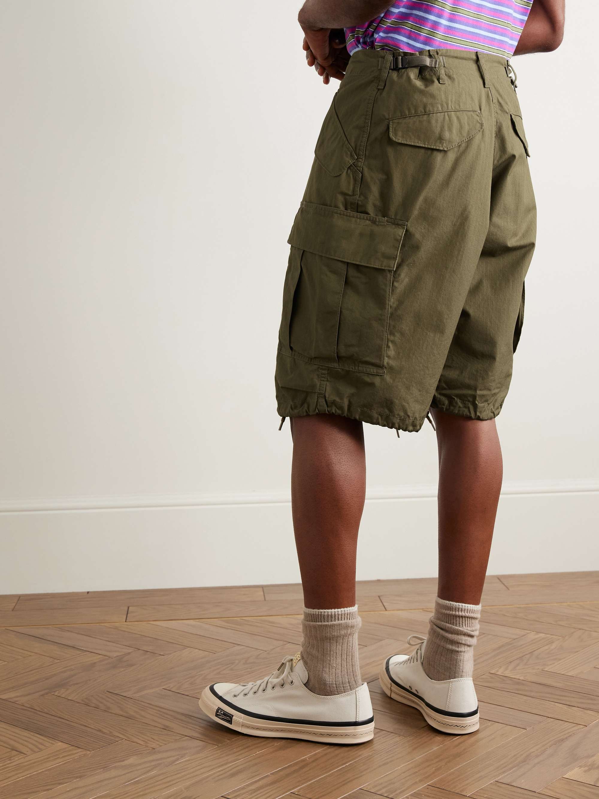 Straight-Leg Cotton-Ripstop Cargo Shorts view