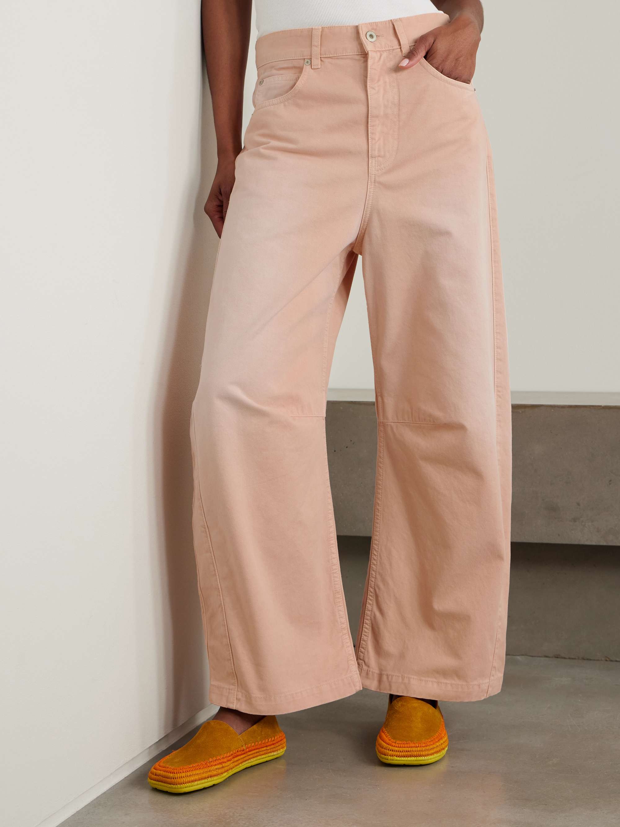 + Paula's Ibiza paneled mid-rise barrel-leg jeans view