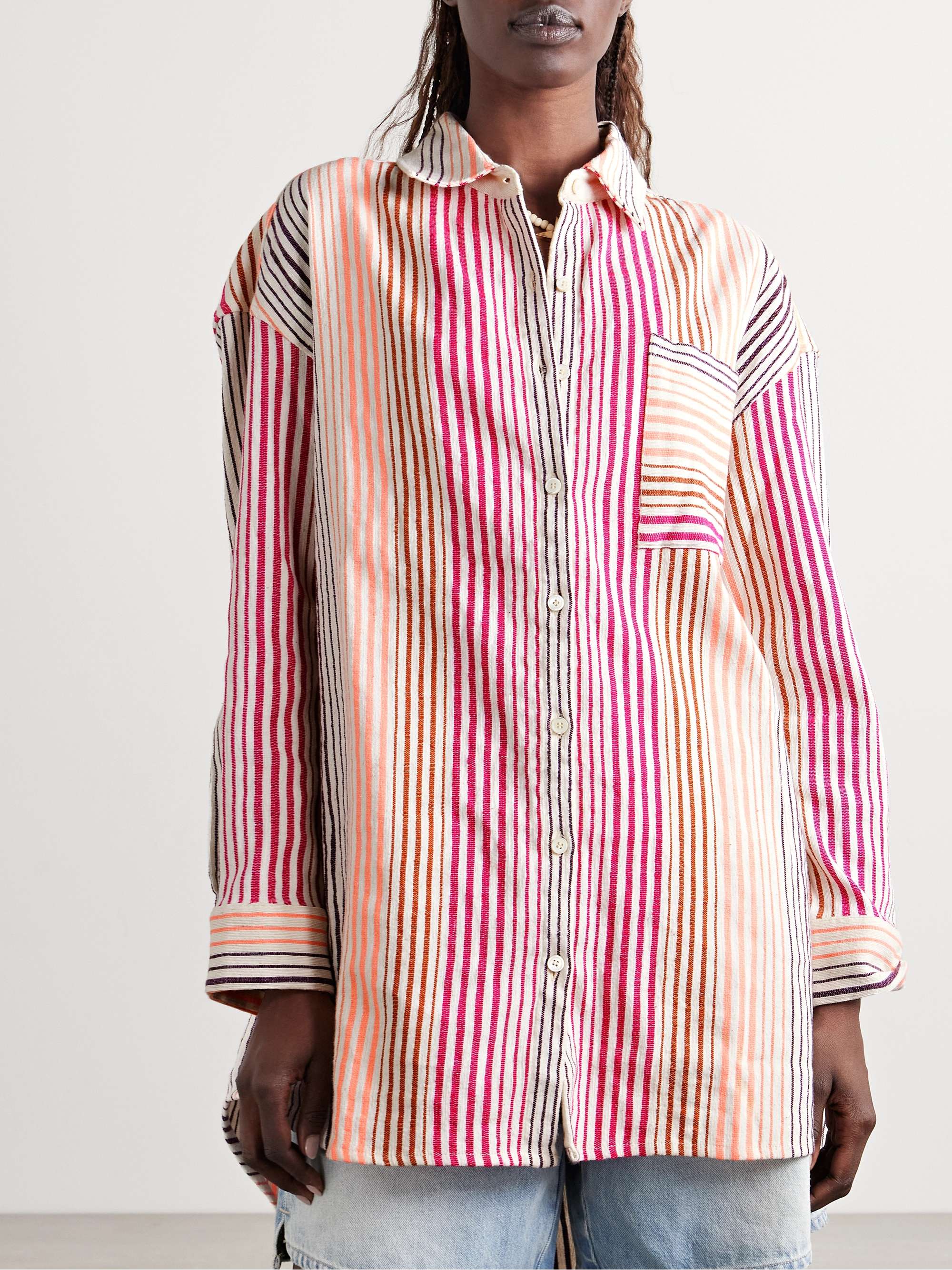 Mariam striped cotton-blend shirt view