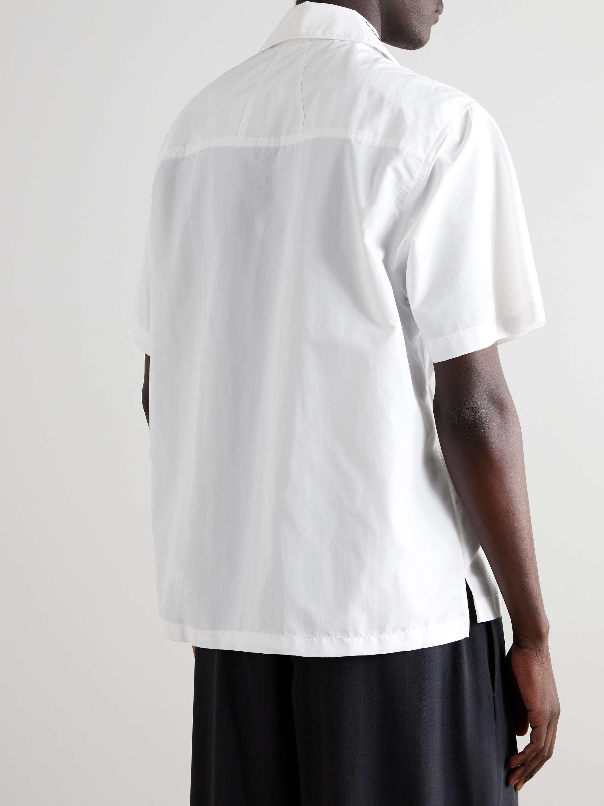 Camp-Collar Logo-Print Embroidered Poplin Shirt view
