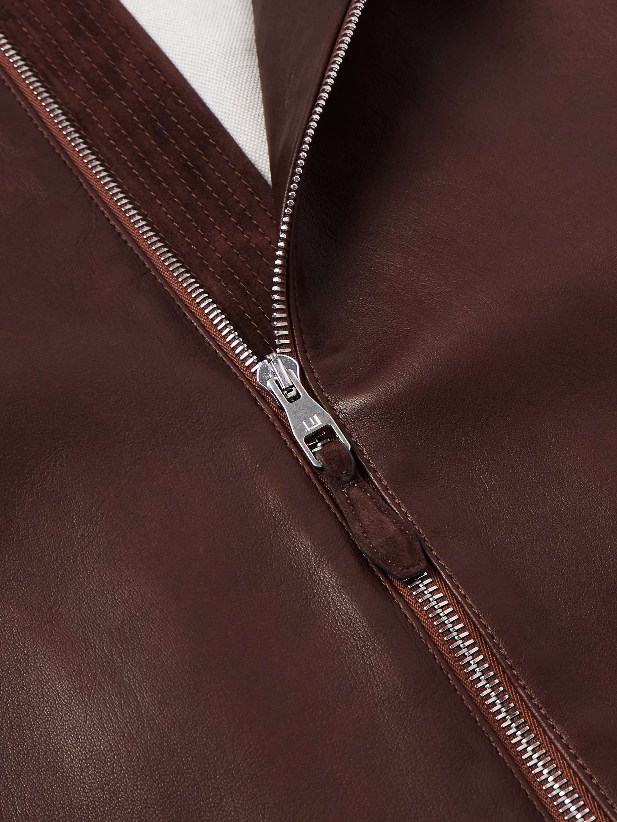 Suede-Trimmed Leather Jacket view