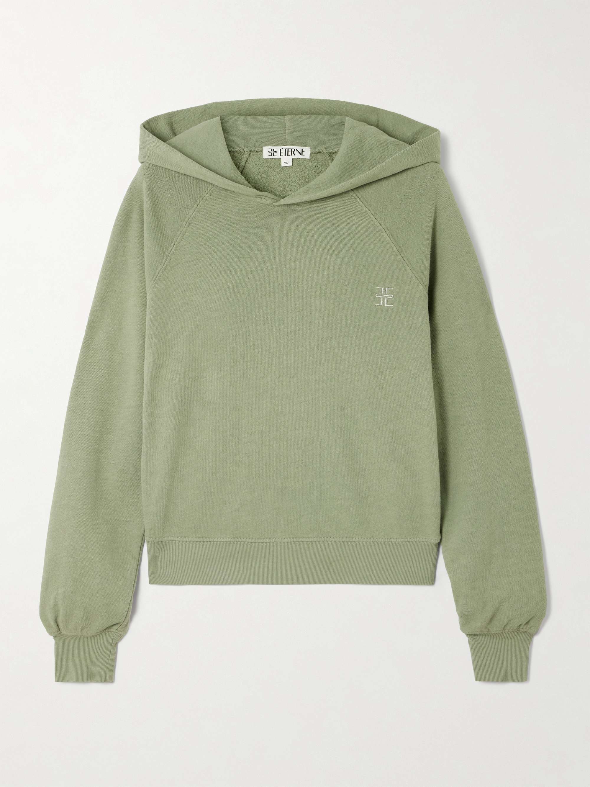 Sonny cropped embroidered cotton-jersey hoodie view