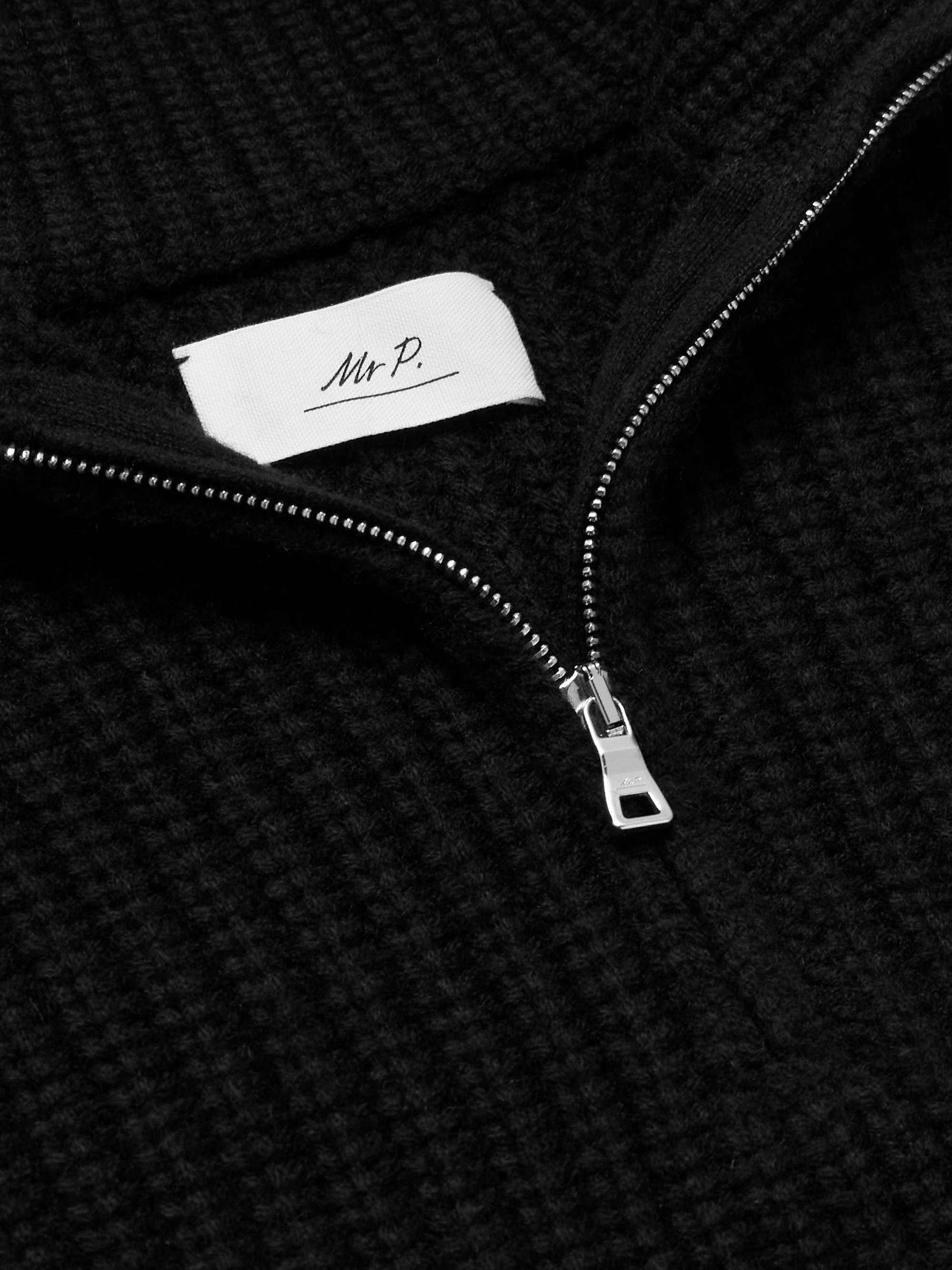 Ribbed Wool and Cashmere-Blend Half-Zip Sweater view