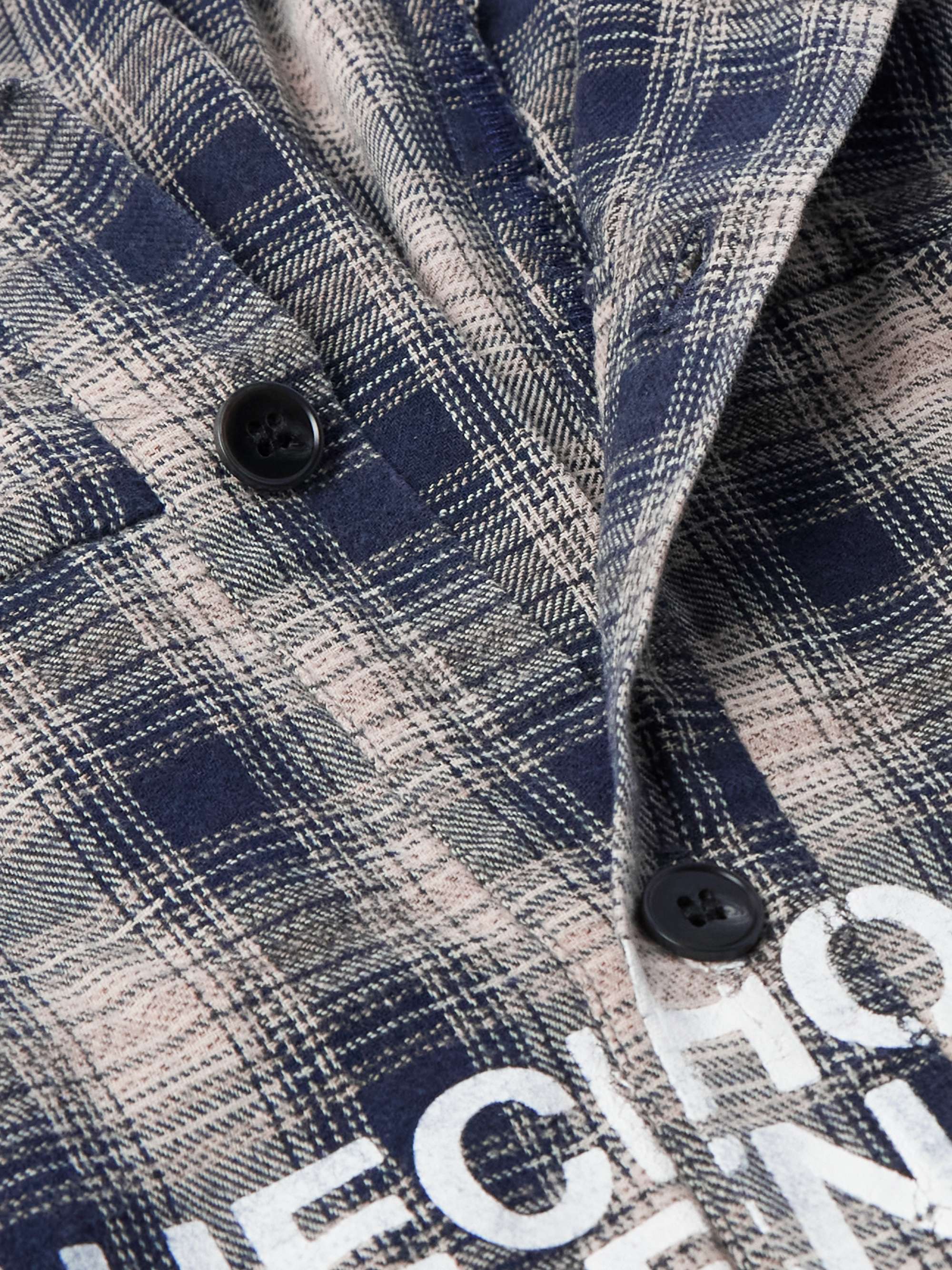 Materia Nazarene Oversized Printed Checked Cotton-Flannel Shirt view