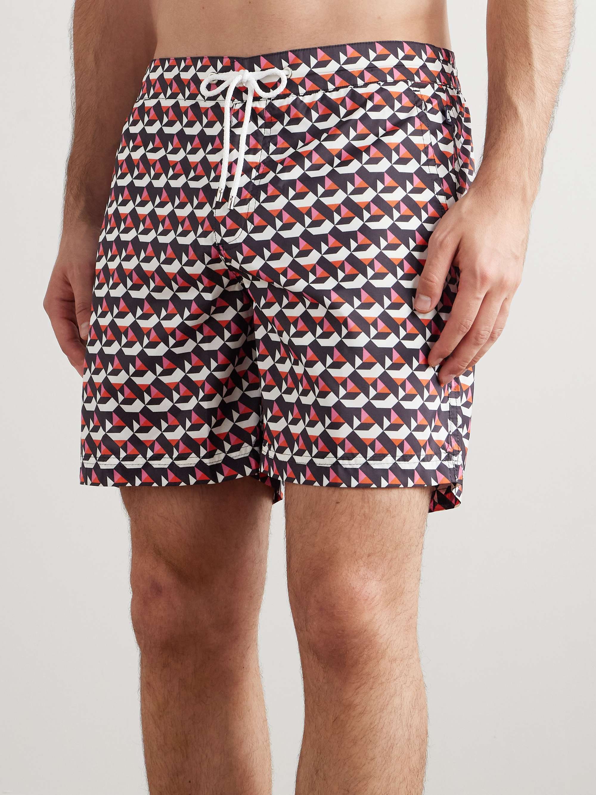 Straight-Leg Mid-Length Printed Recycled Swim Shorts view