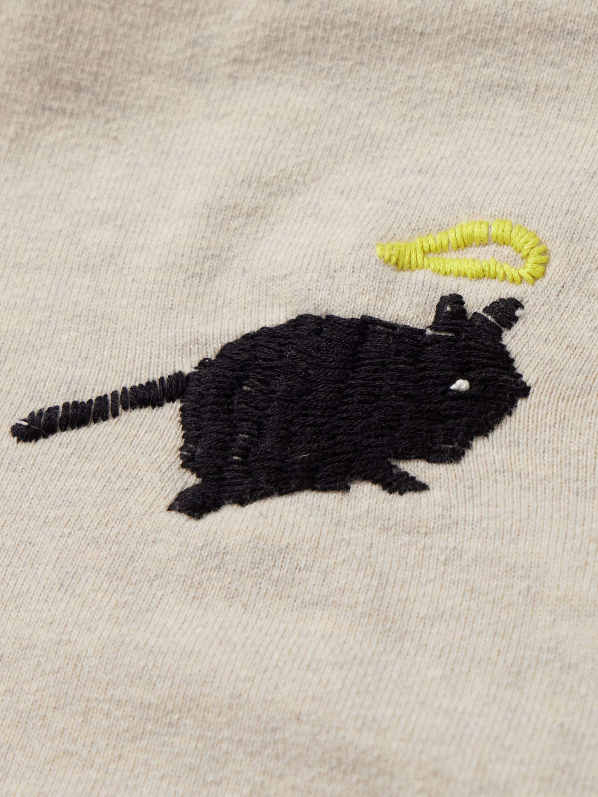 Embroidered Cotton-Jersey Hoodie view