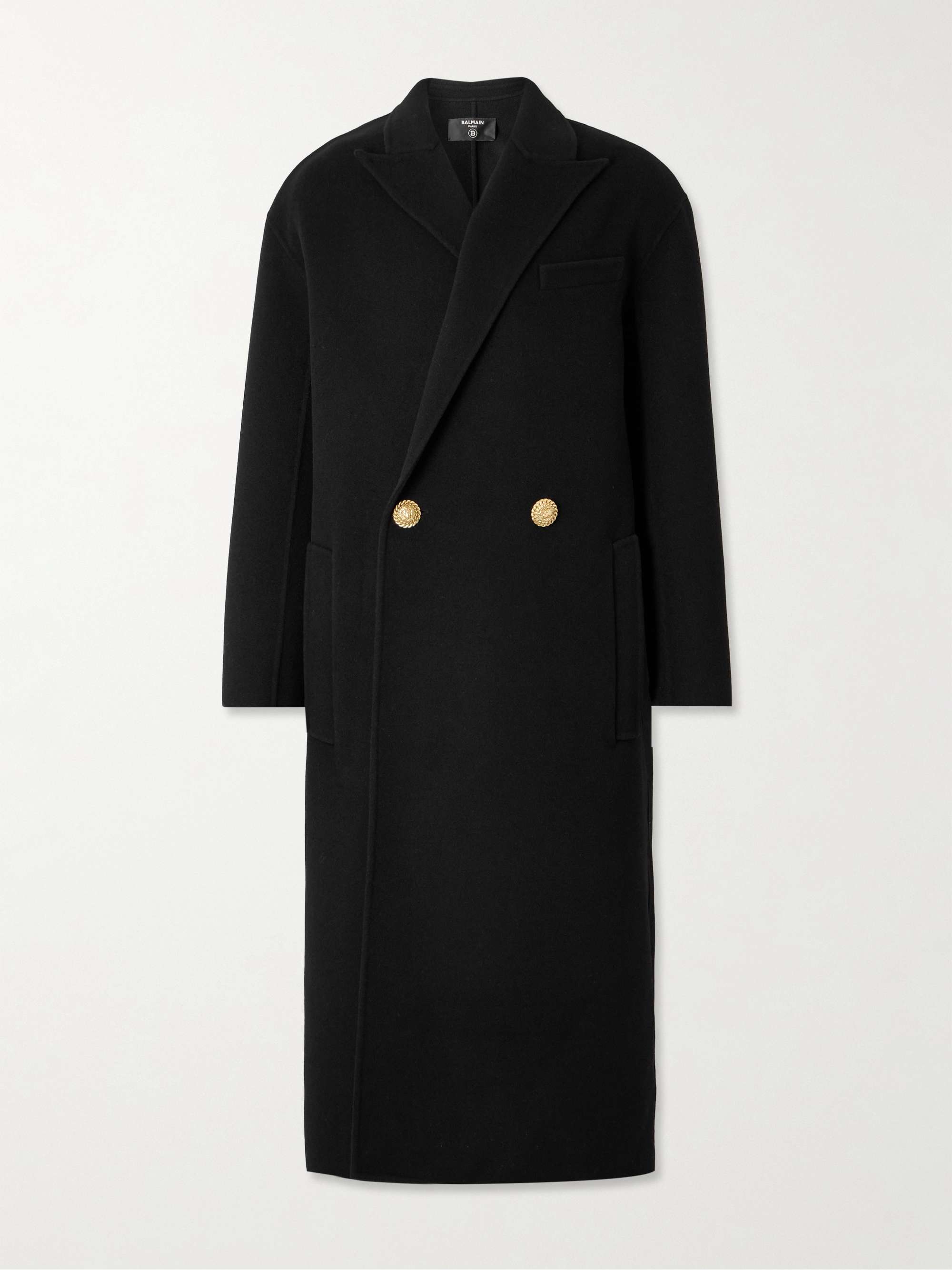 Double-Breasted Virgin Wool and Cashmere-Blend Coat view