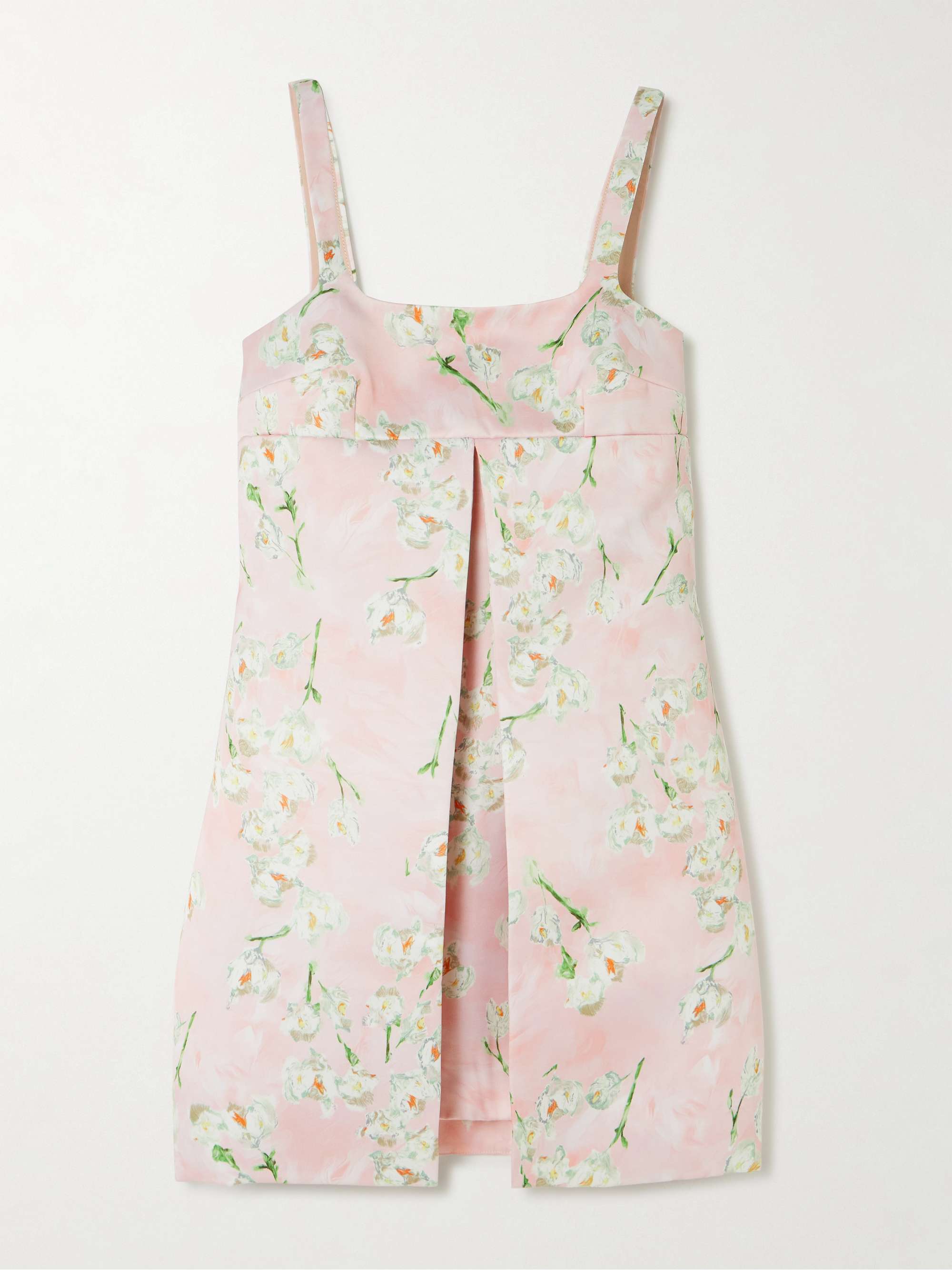 Levisa pleated floral-print satin mini dress view