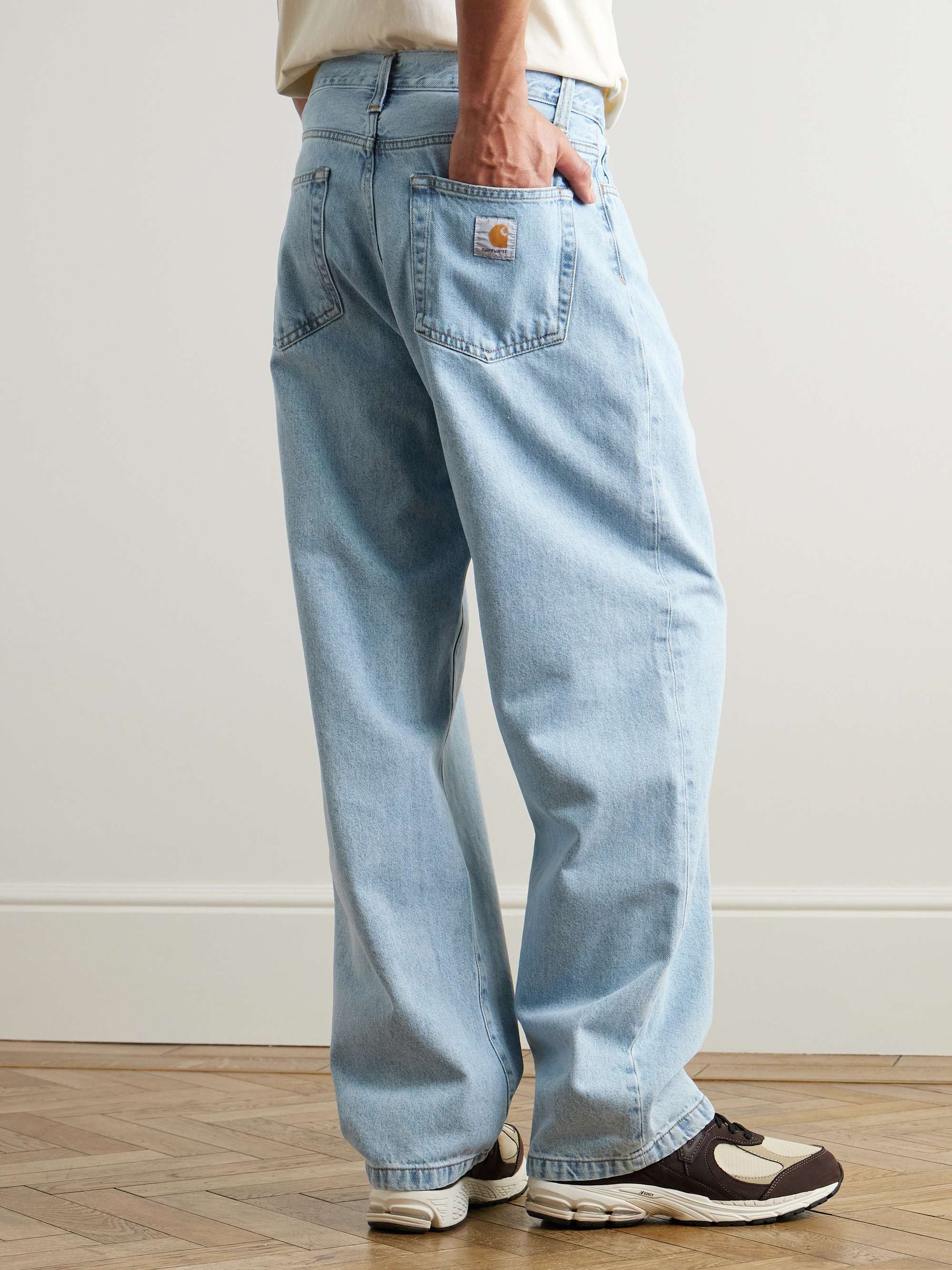 Landon Wide-Leg Logo-Appliquéd Jeans view